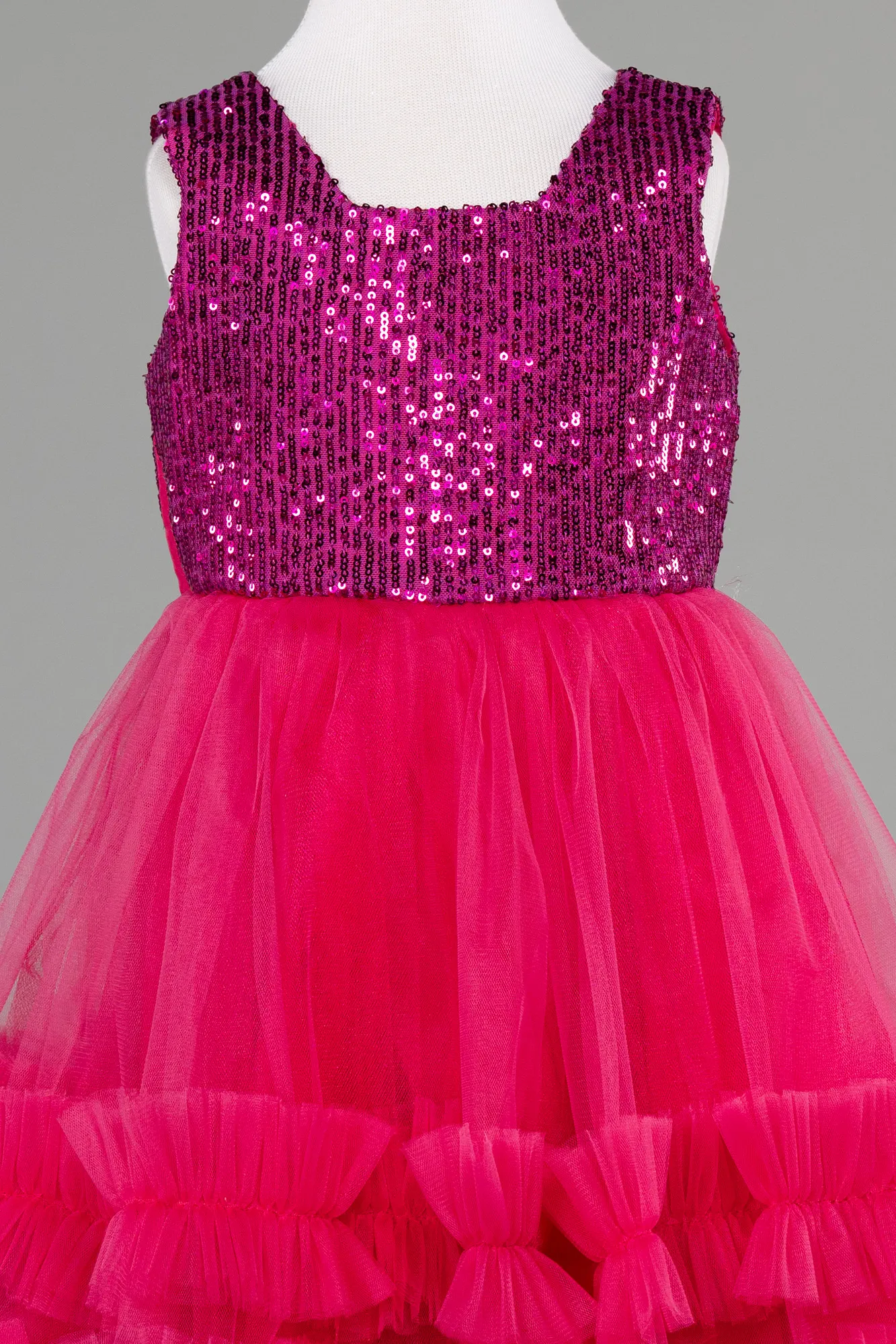 Fuchsia-Short Girl Dress ABK2066