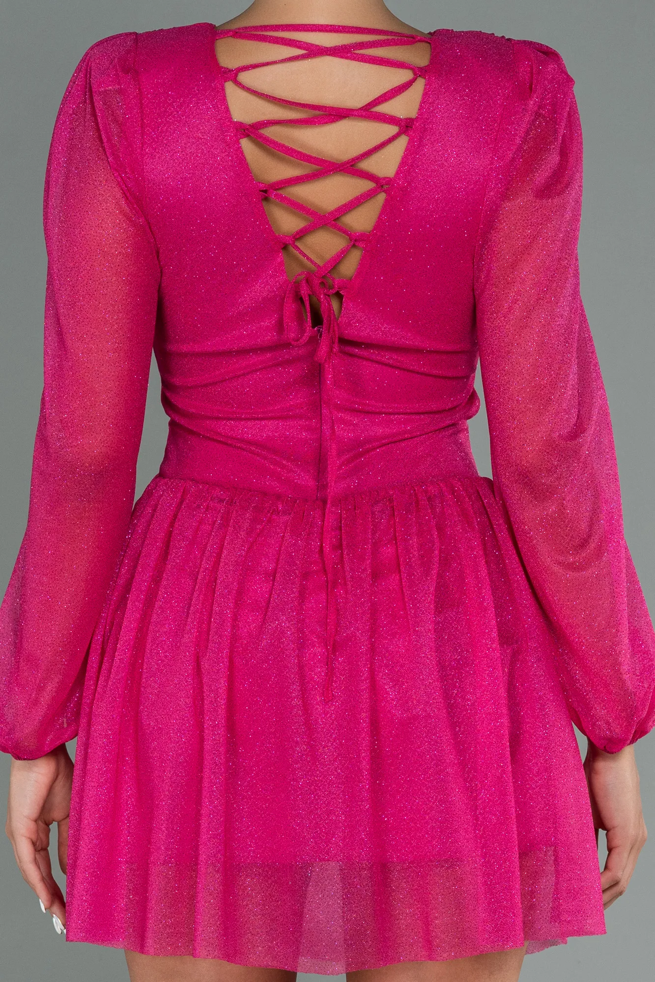 Fuchsia-Short Invitation Dress ABK1743