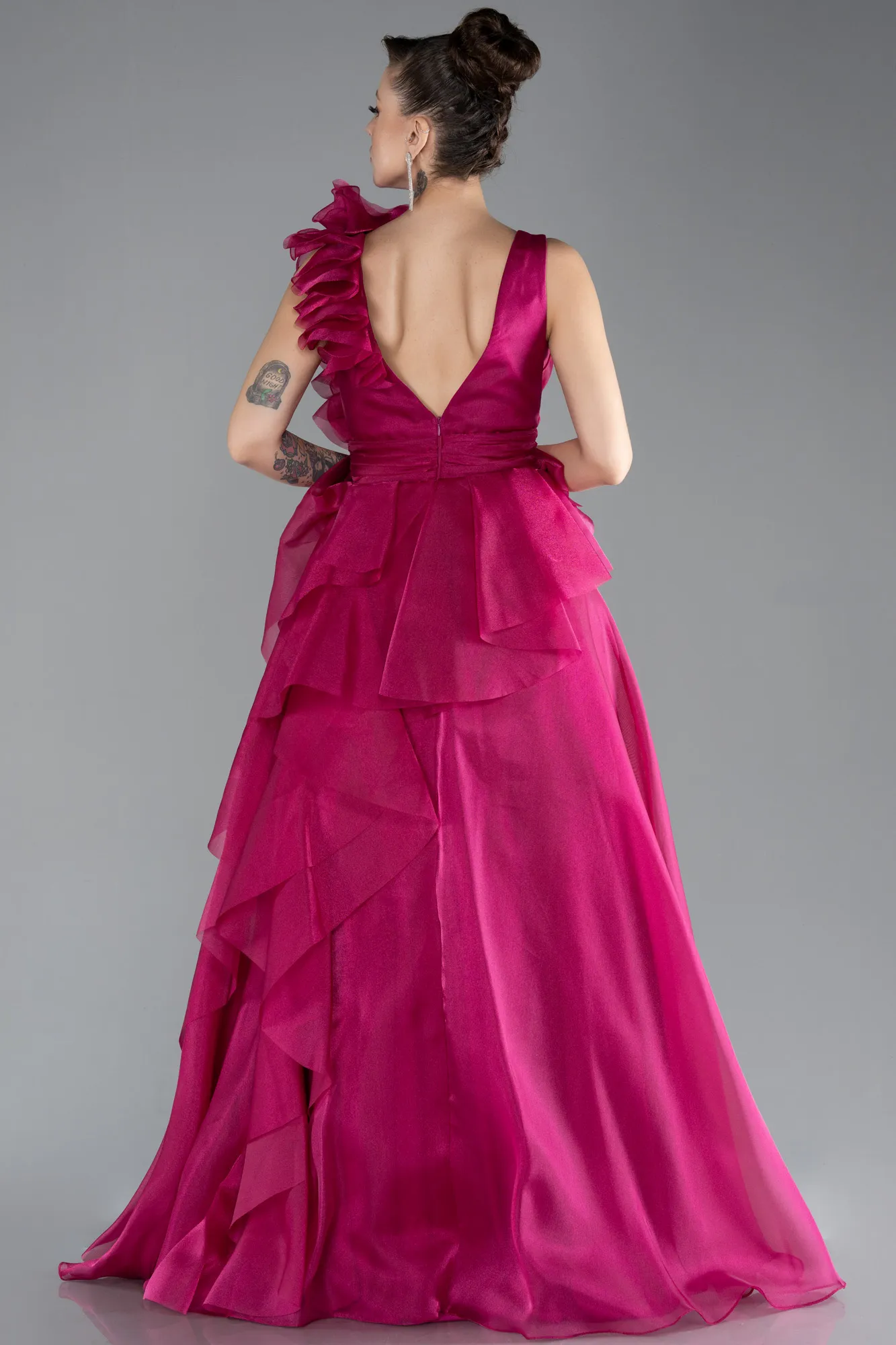 Fuchsia-Sleeveless Long Prom Dress ABU4518