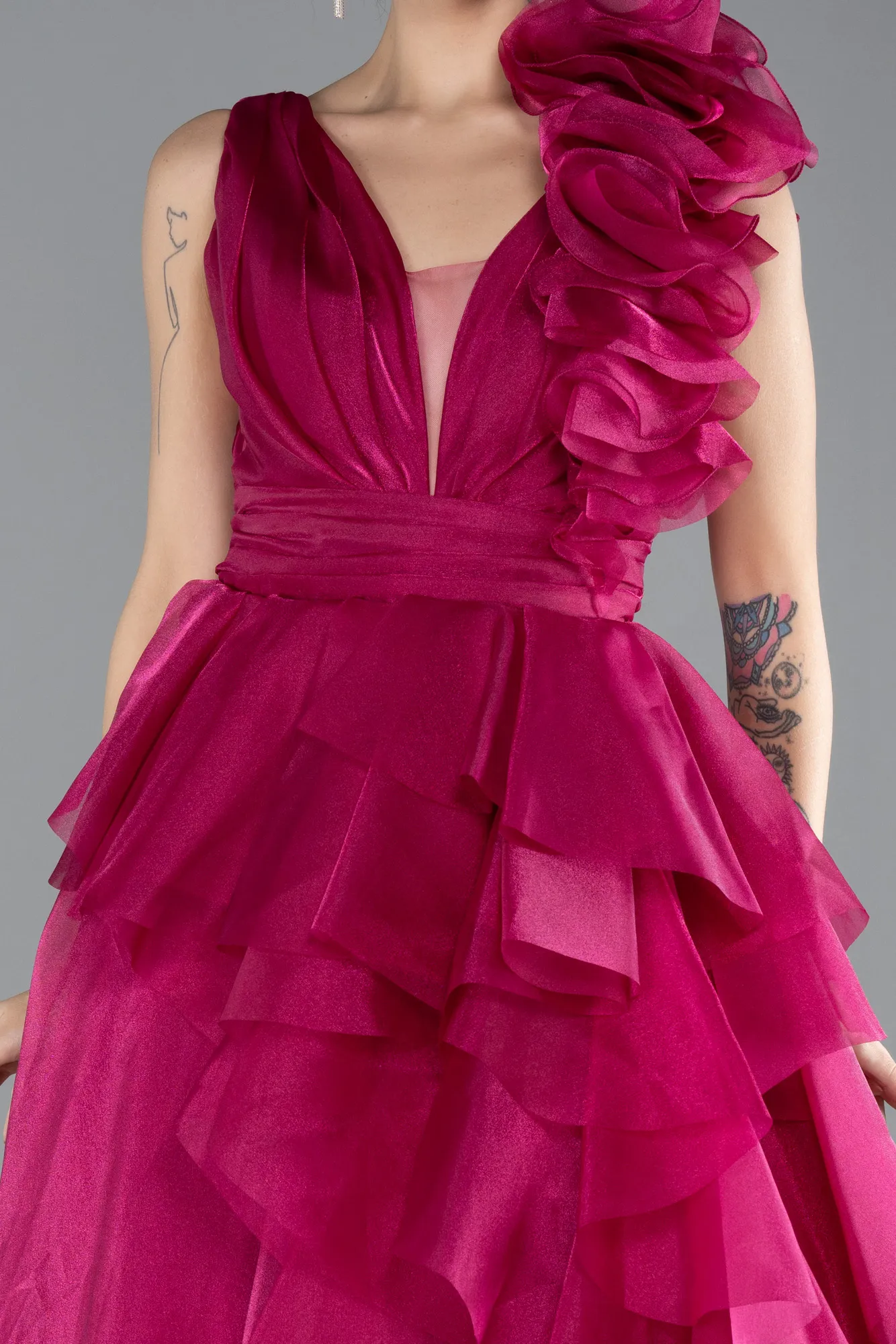 Fuchsia-Sleeveless Long Prom Dress ABU4518