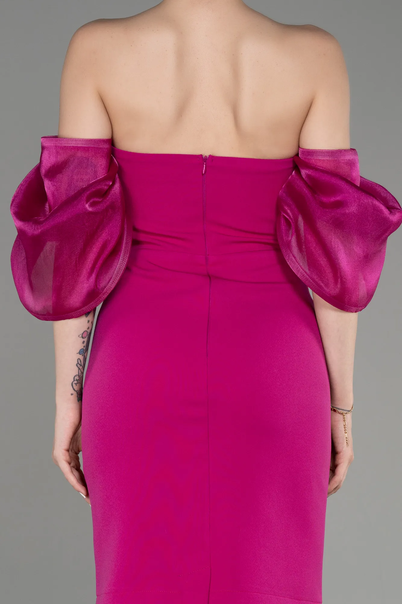 Fuchsia-Strapless Short After Party Dress ABK2047