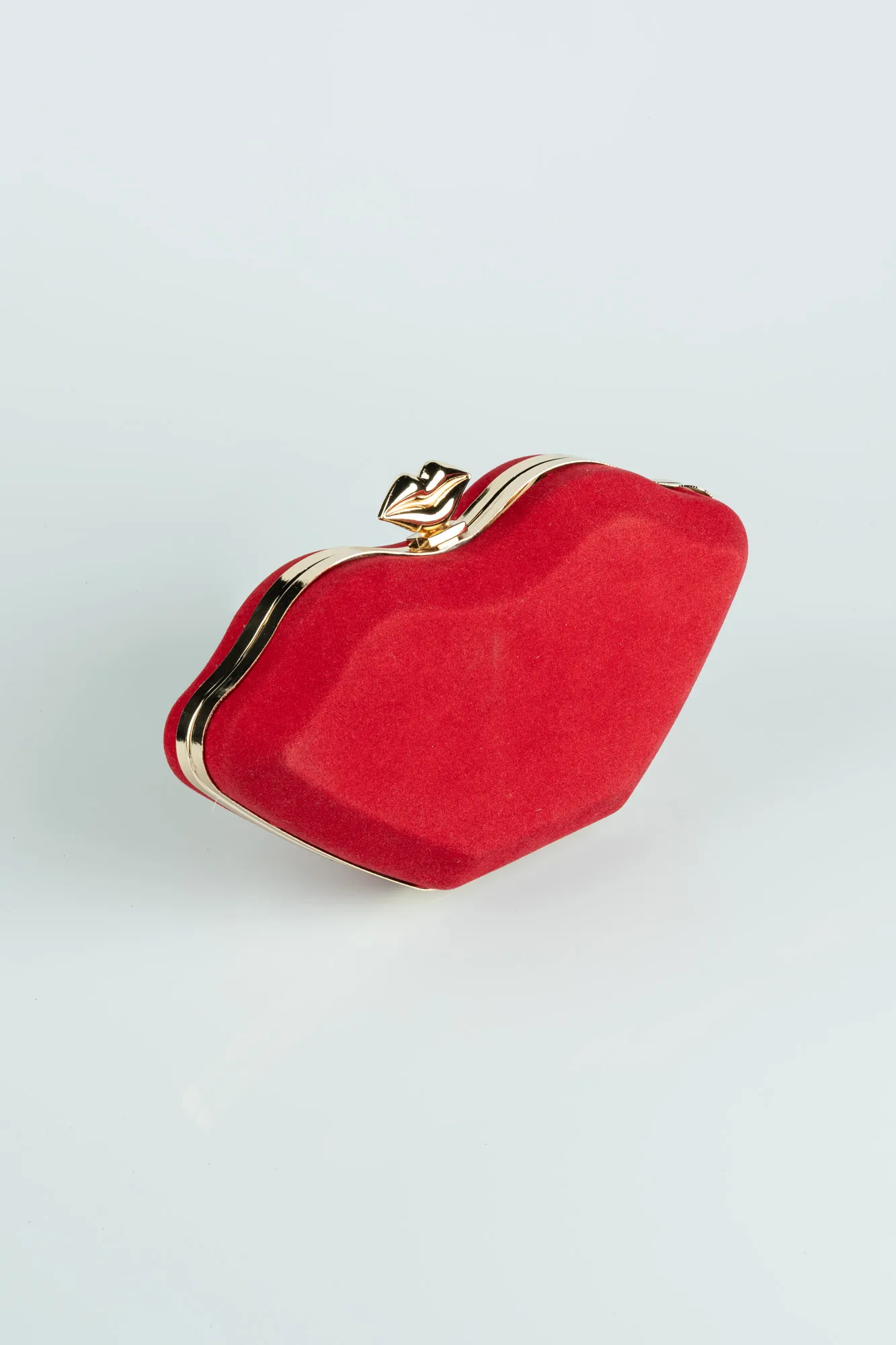 Gold-Red-Suede Box Bag SH816