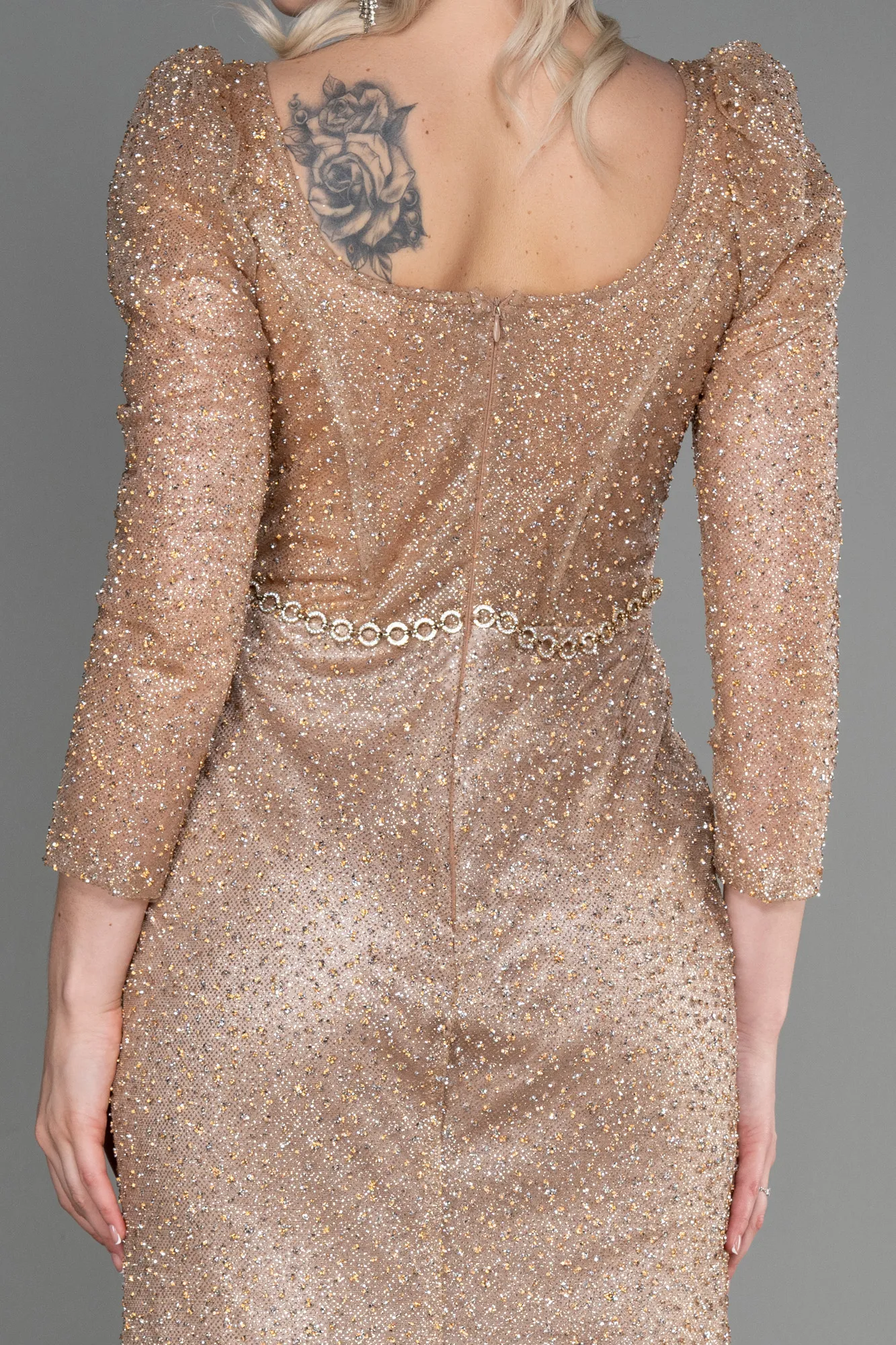 Gold-Long Evening Dress ABU2996