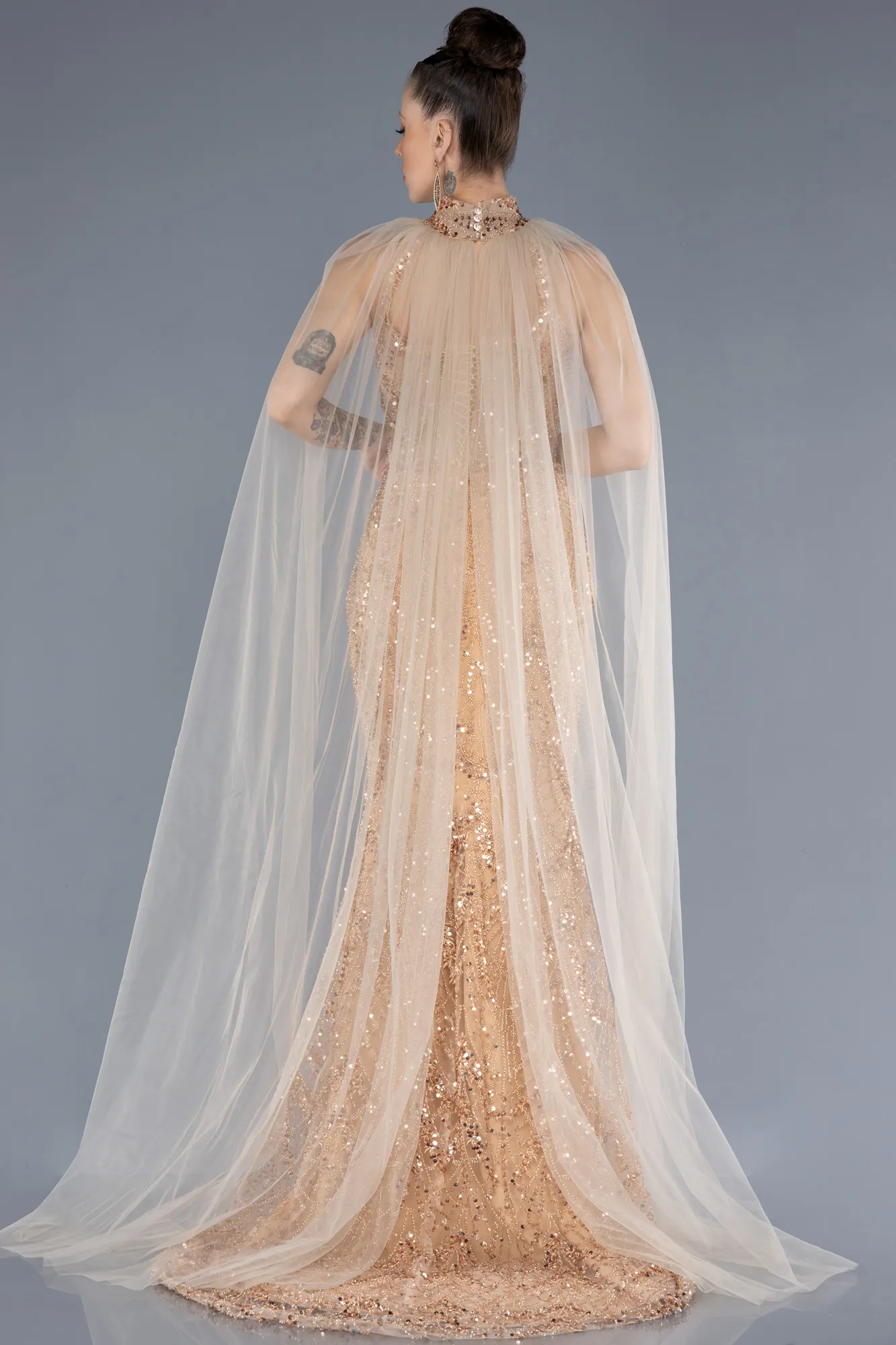 Gold-Long Haute Couture Dress ABU4548