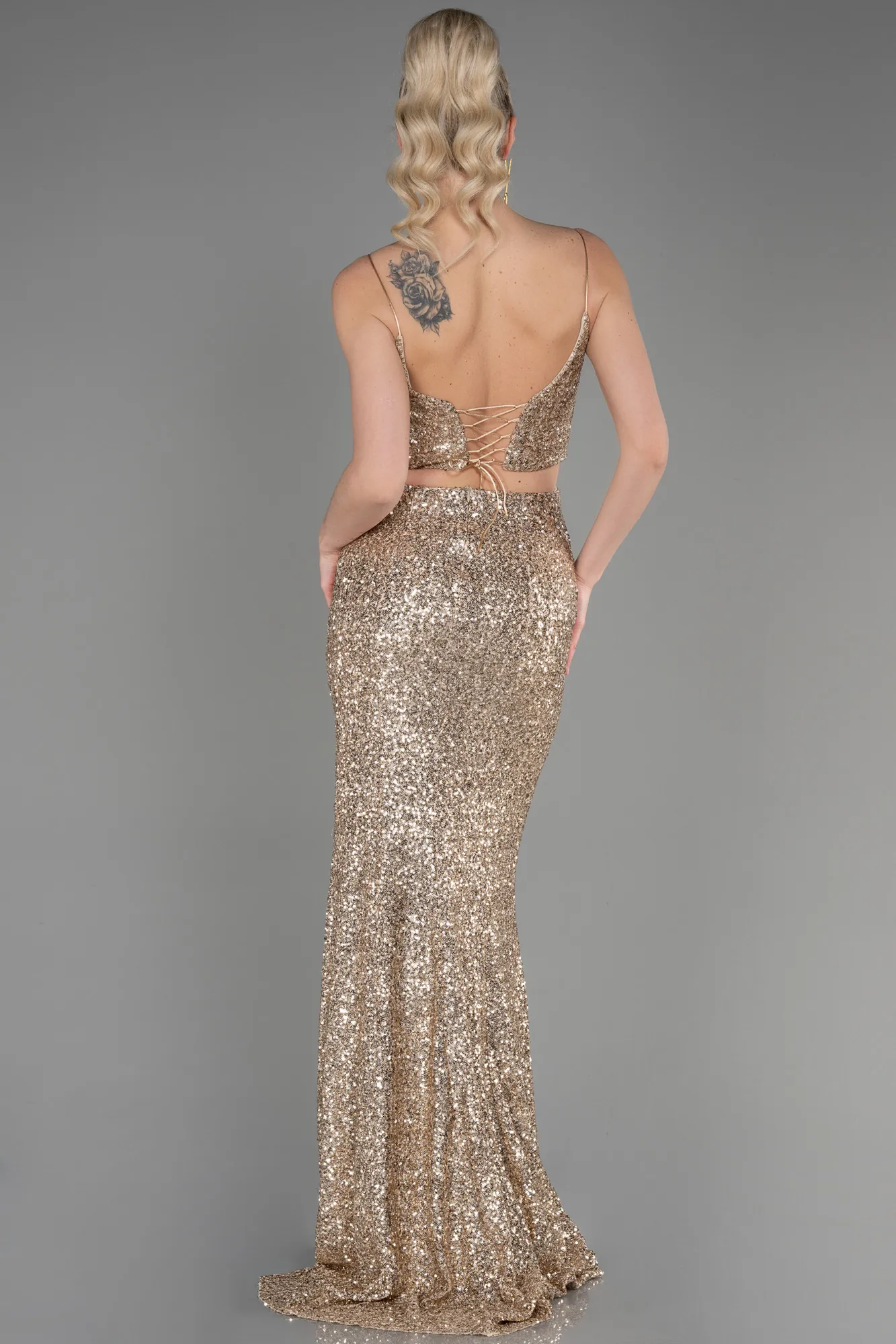 Gold-Long Mermaid Prom Dress ABU3711