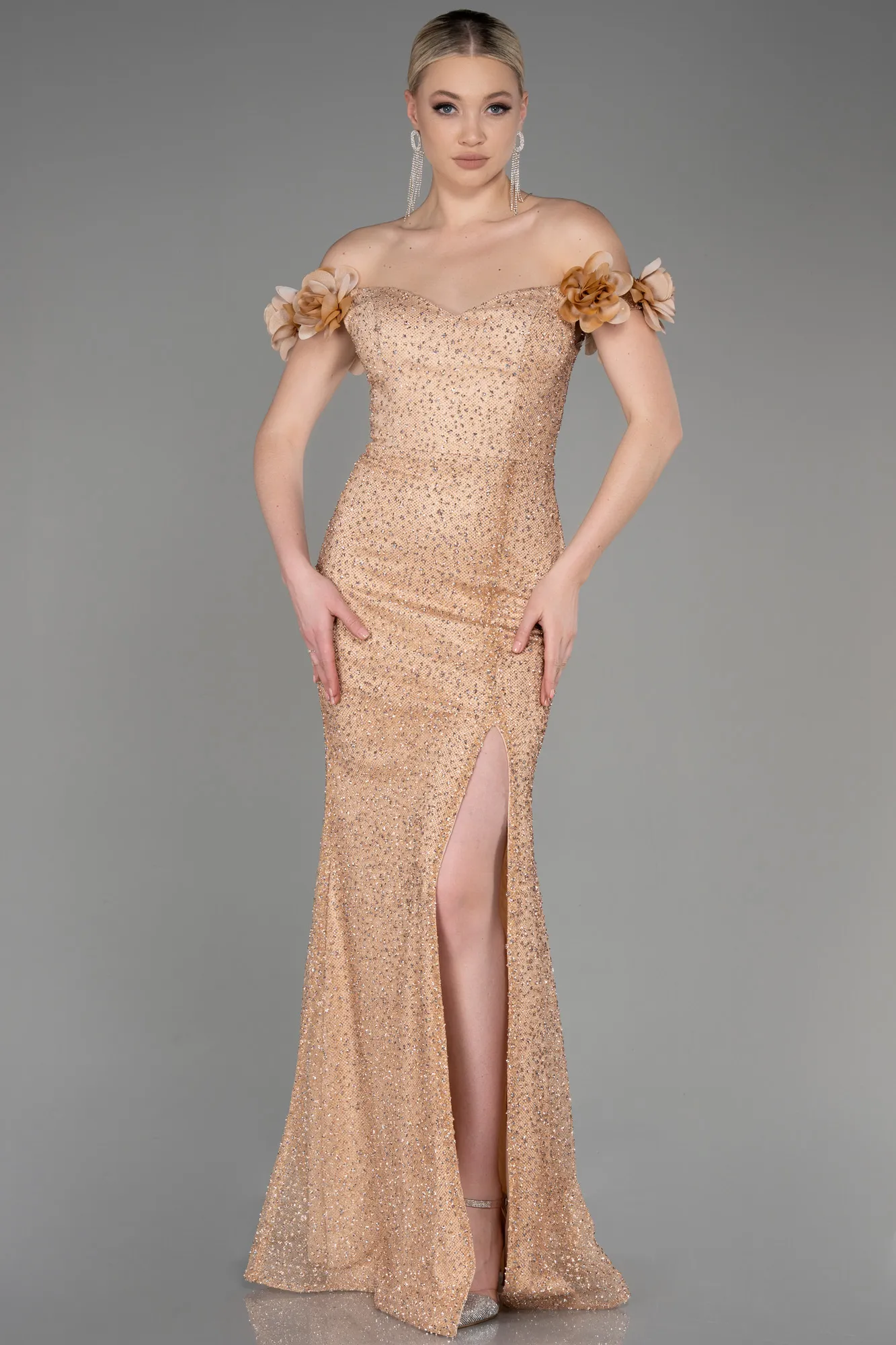 Gold-Long Mermaid Prom Dress ABU3776