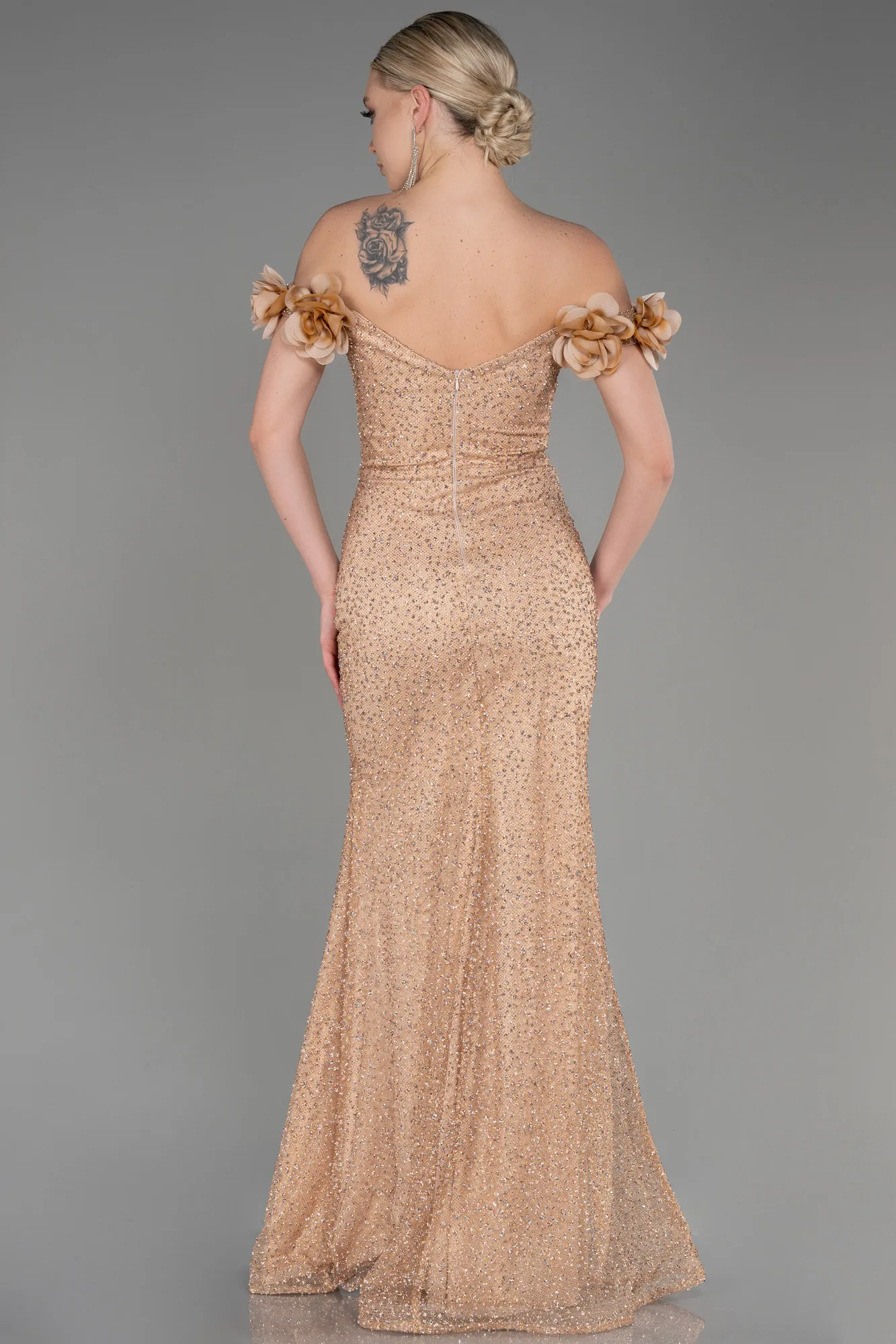 Gold-Long Mermaid Prom Dress ABU3776