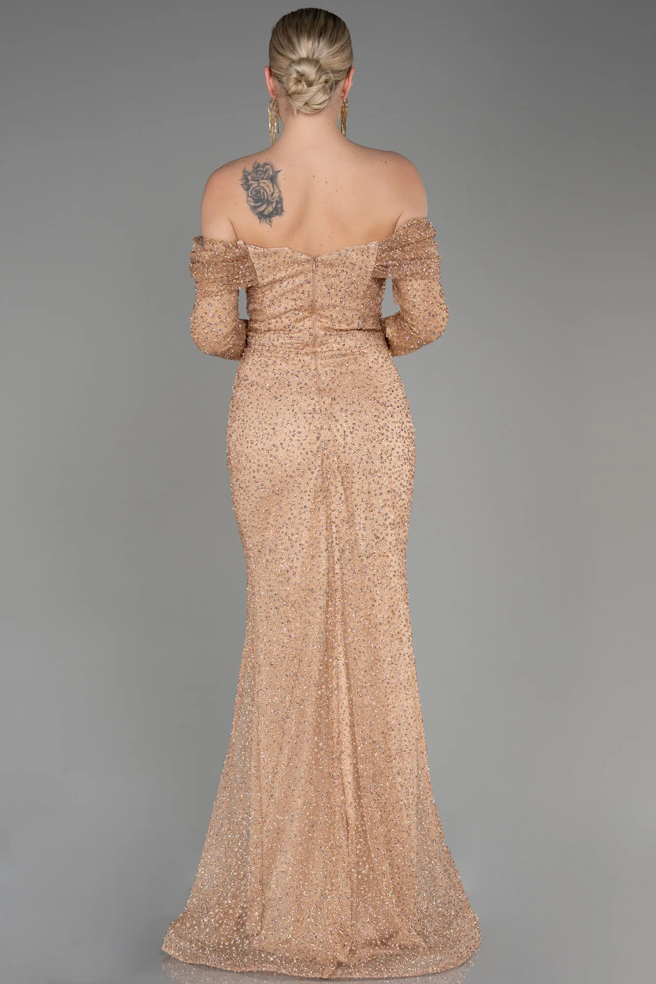 Gold-Long Mermaid Prom Dress ABU3777