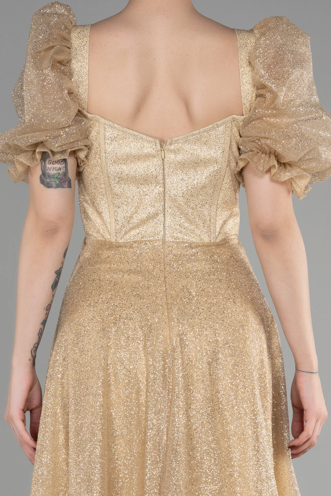 Gold-Midi Evening Dress ABK1947