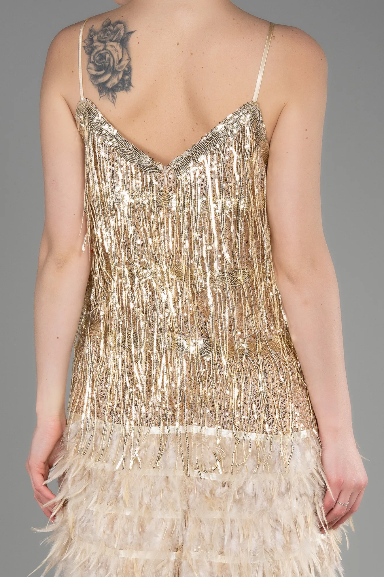 Gold-Short Invitation Dress ABK1629
