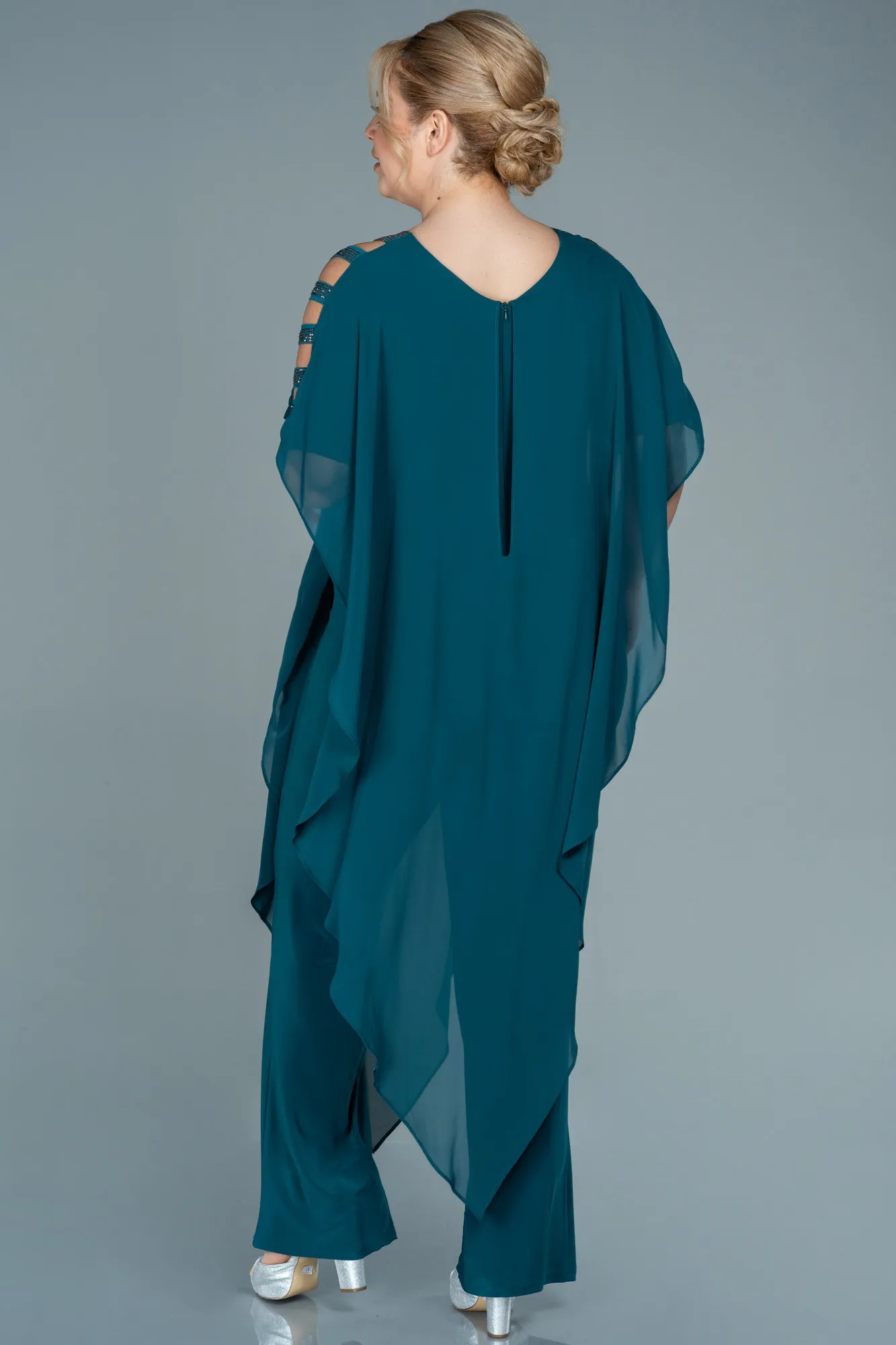 Green-Chiffon Plus Size Evening Dress ABT080