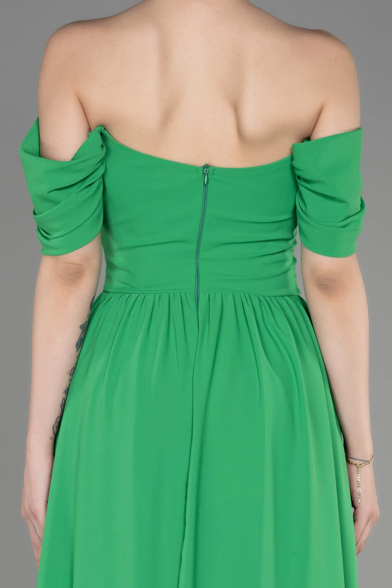 Green-Long Chiffon Evening Dress ABU3827
