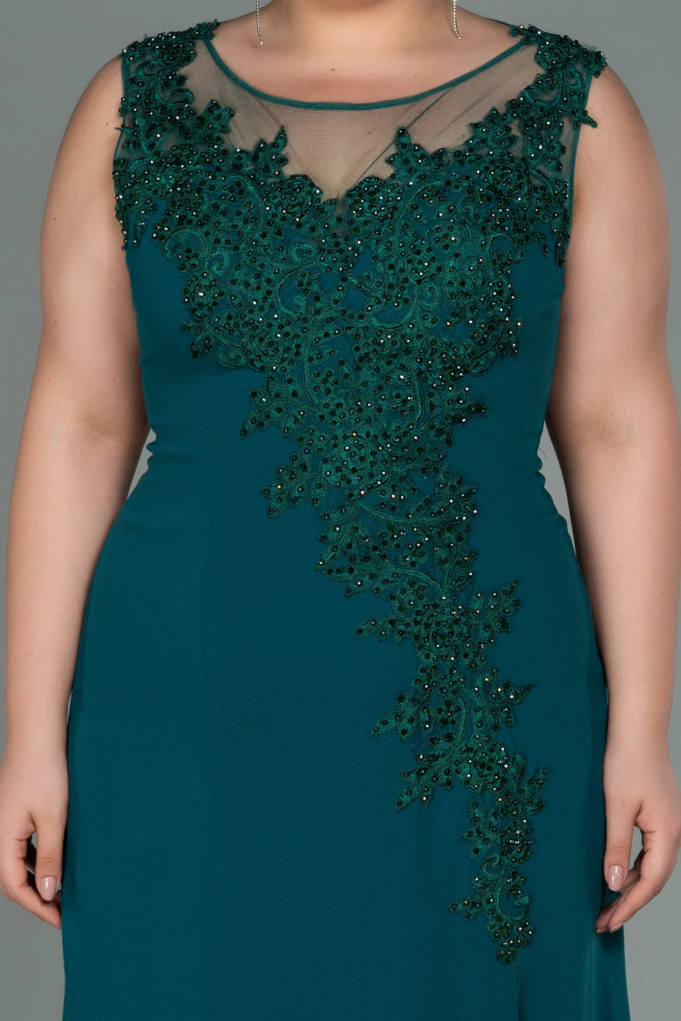 Green-Long Plus Size Evening Dress ABU1870