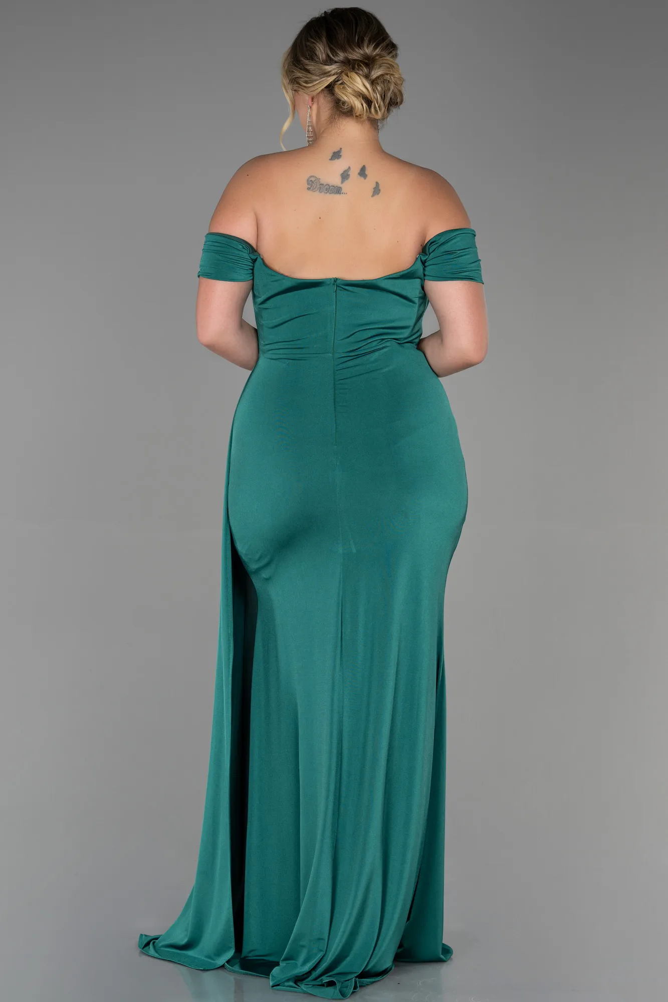 Green-Long Plus Size Evening Dress ABU3339
