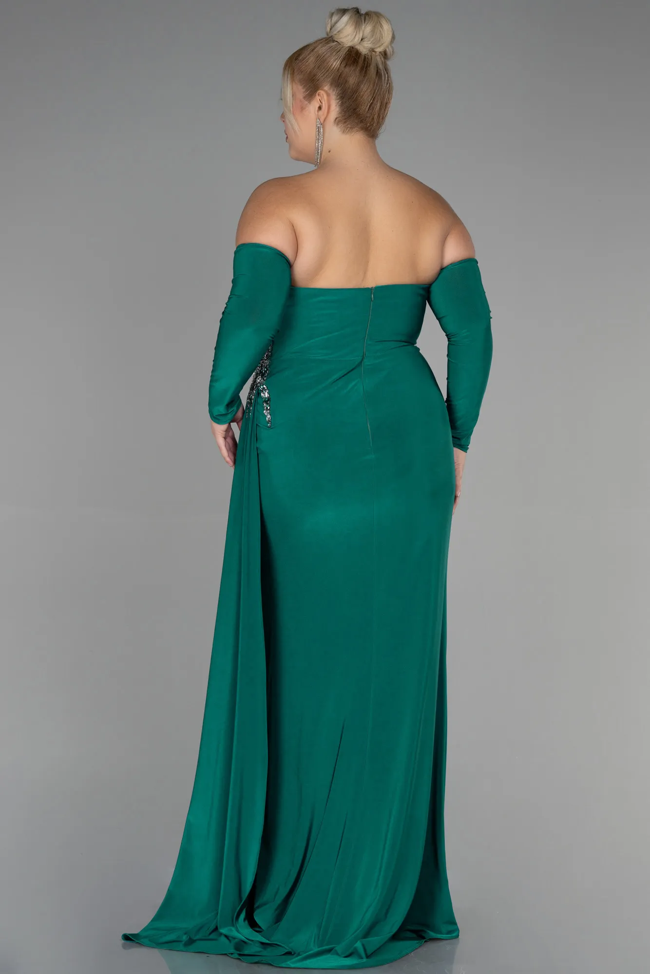 Green-Long Plus Size Evening Dress ABU3352