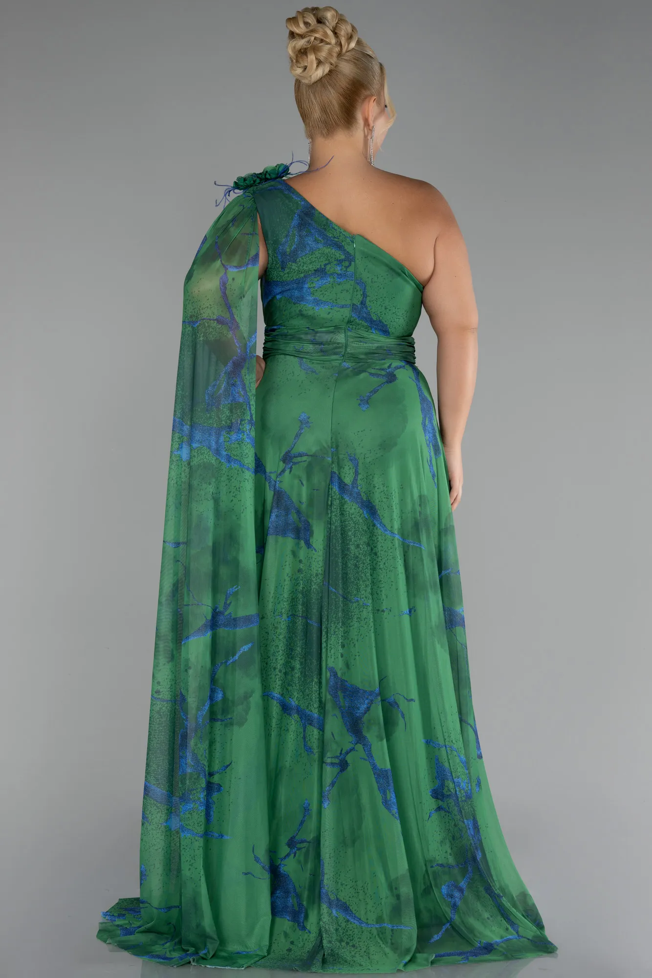 Green-Long Plus Size Evening Gown ABU3744