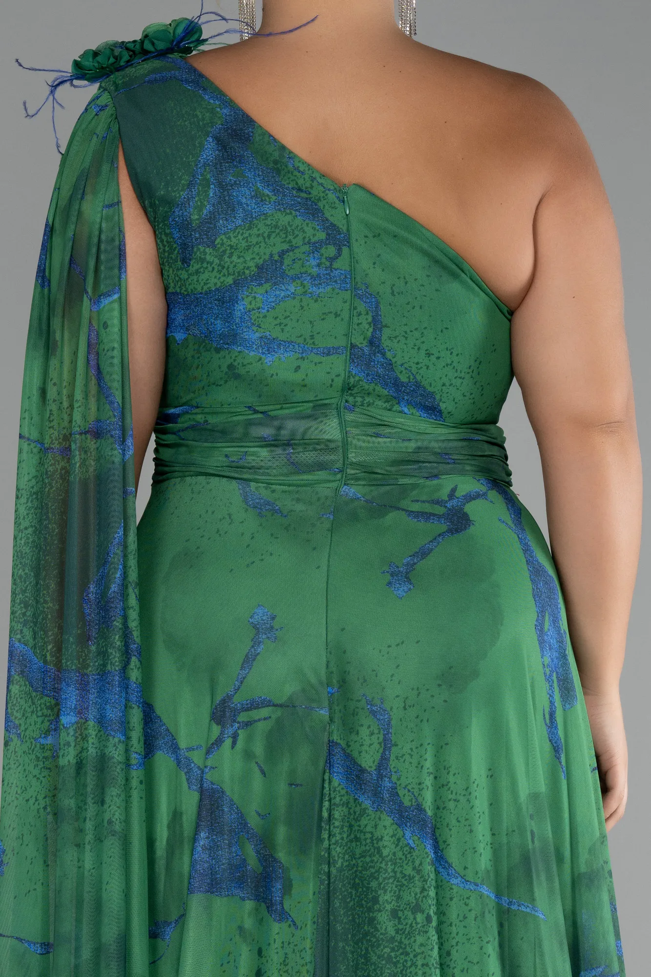 Green-Long Plus Size Evening Gown ABU3744