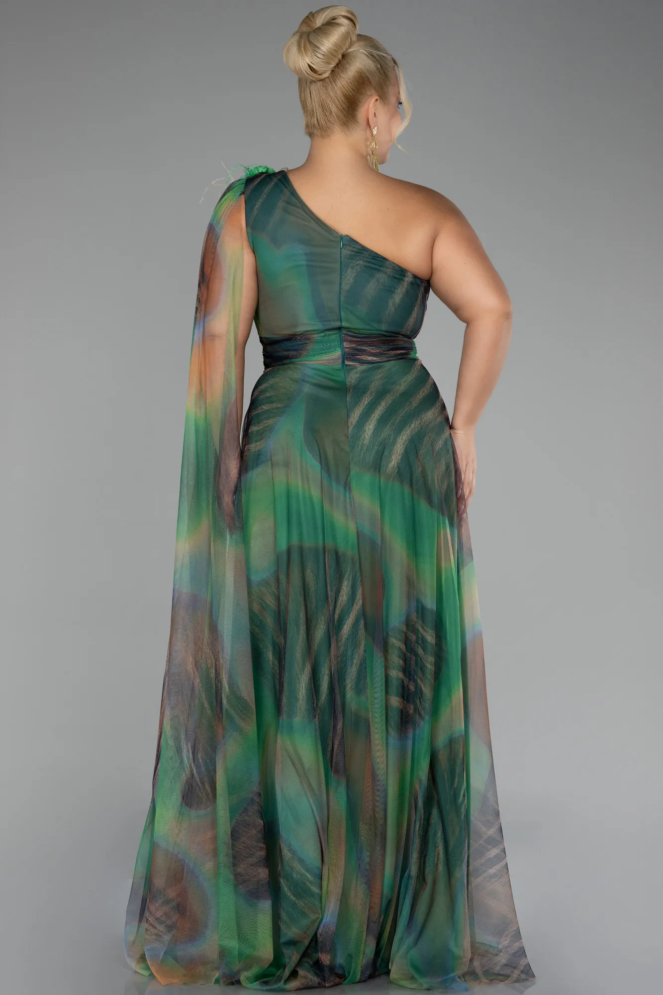 Green-Long Plus Size Evening Gown ABU3993