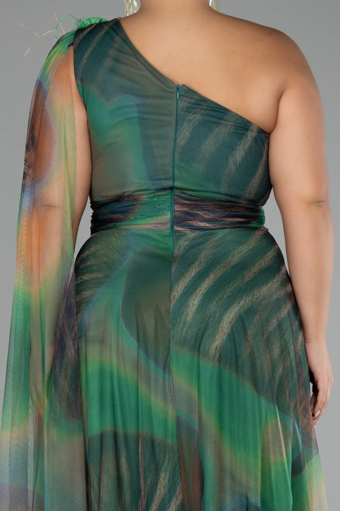 Green-Long Plus Size Evening Gown ABU3993