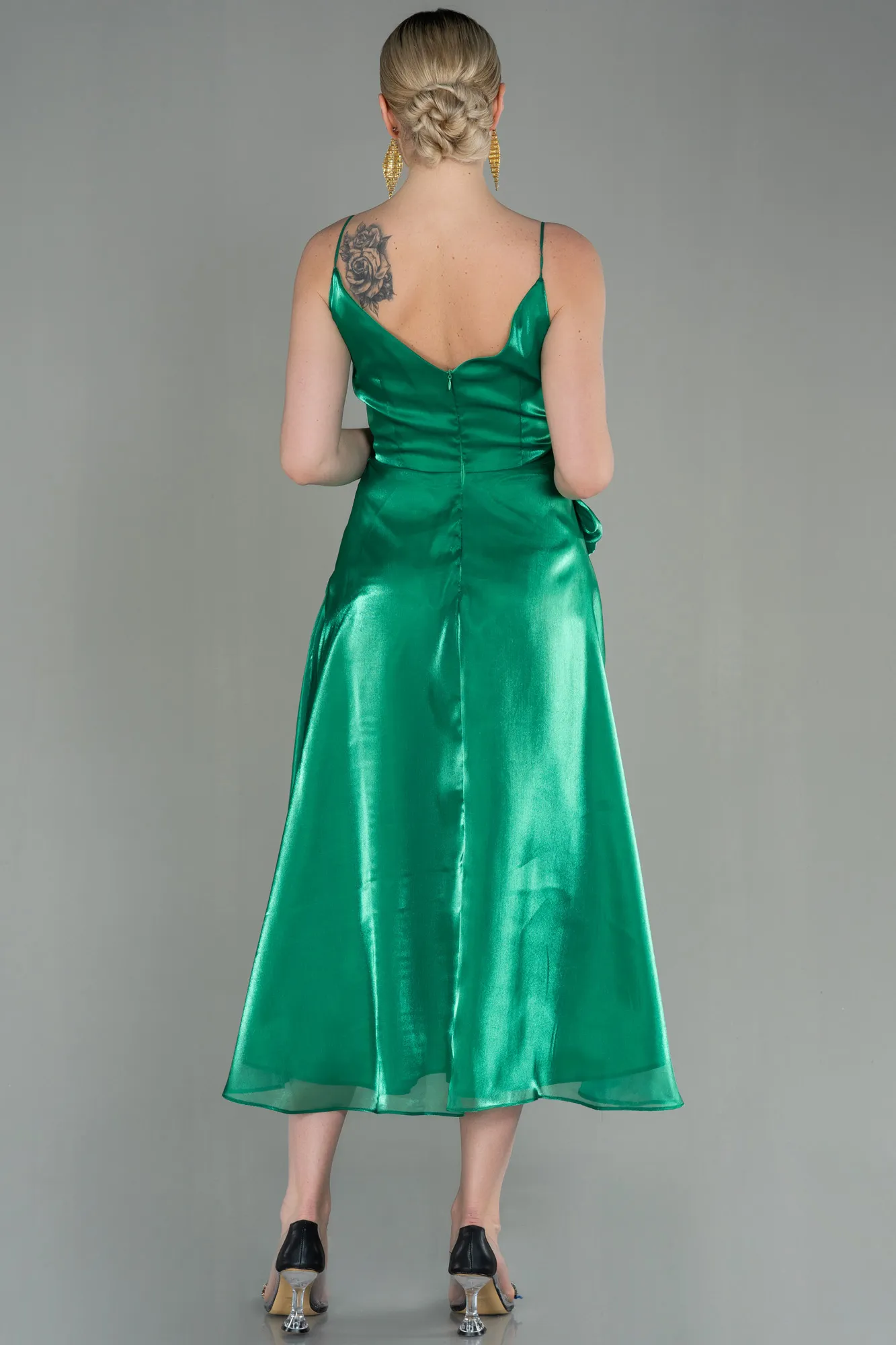 Green-Midi Chiffon Invitation Dress ABK1669