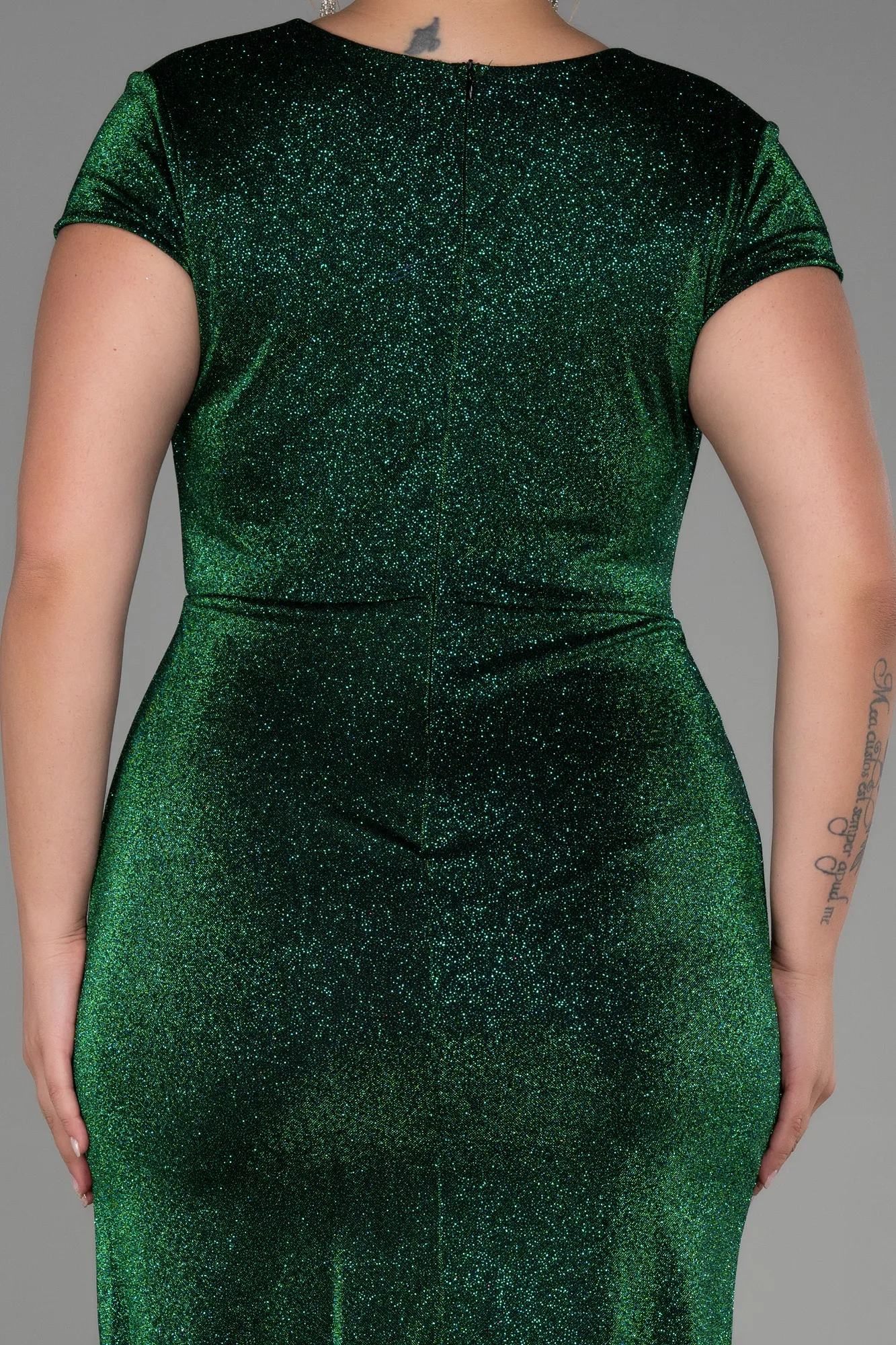 Green-Midi Plus Size Evening Dress ABK1823