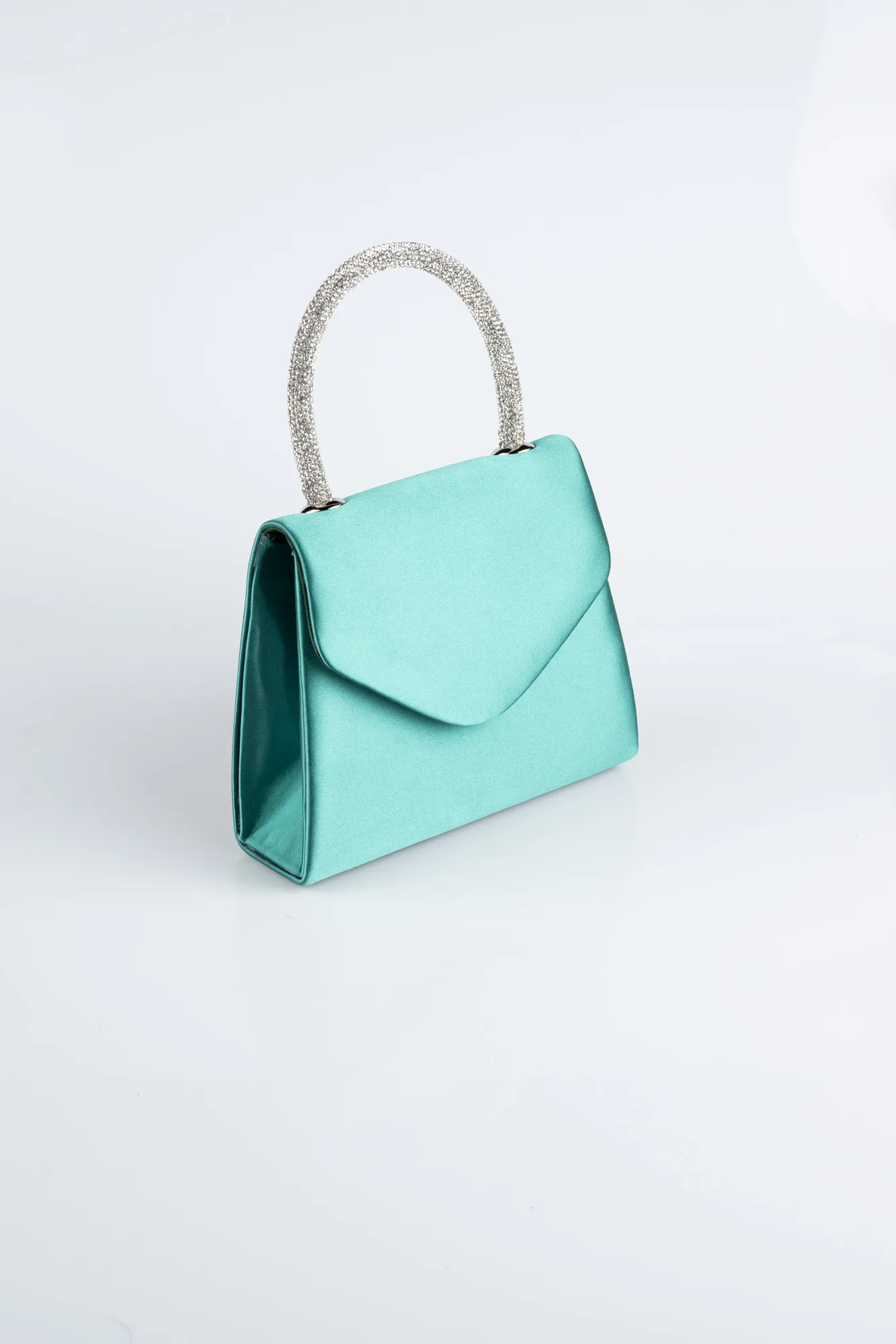 Green-Satin Box Bag V436