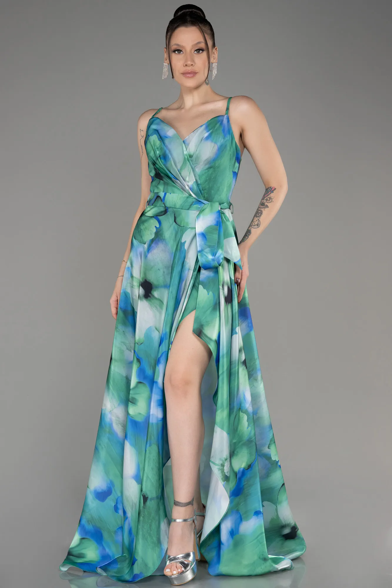 Green-Slit Long Prom Dress ABU3961