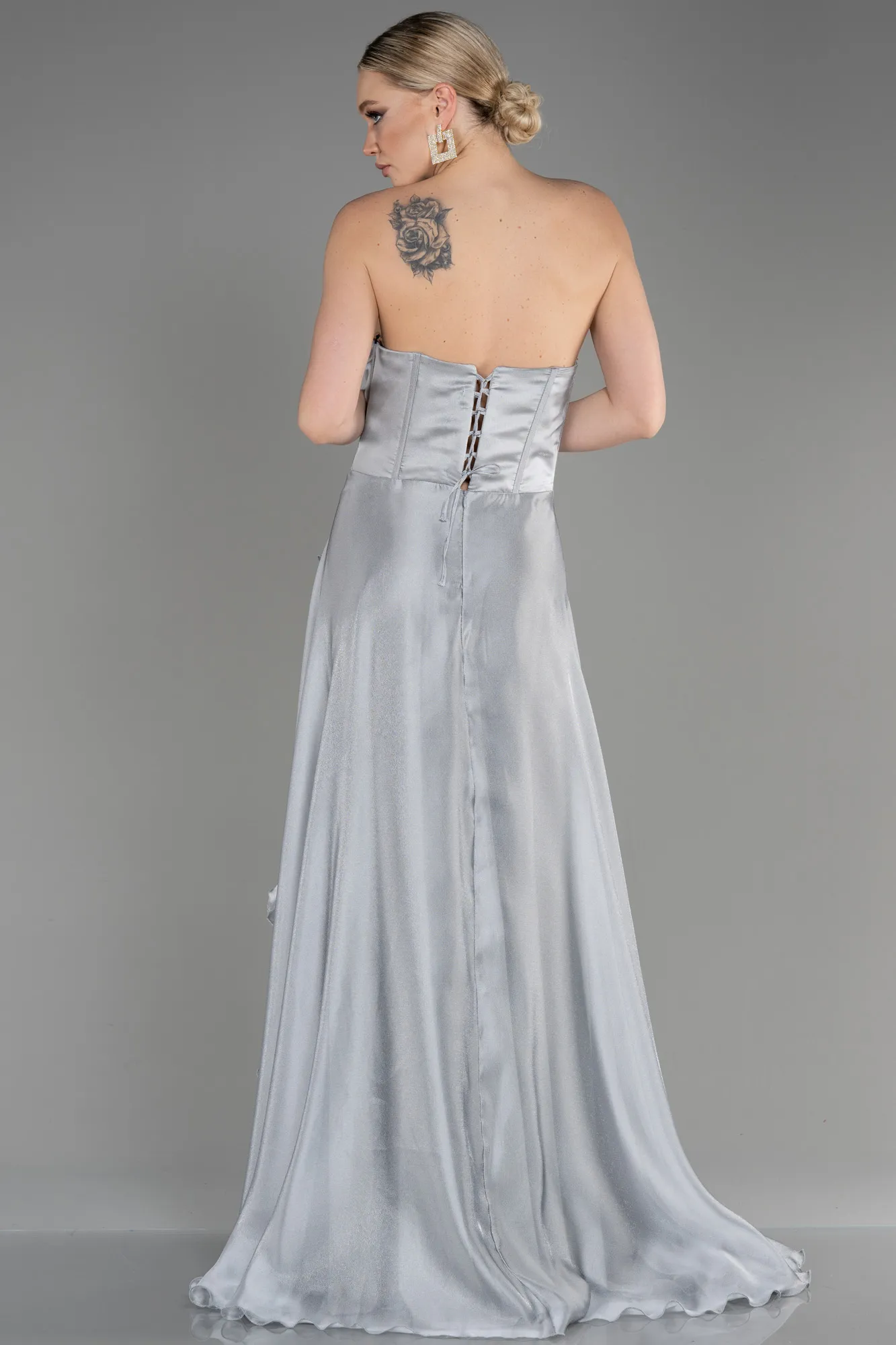 Grey-Long Evening Dress ABU3720