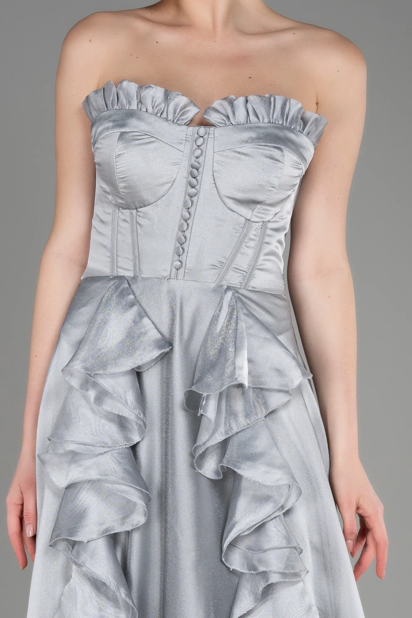 Grey-Long Evening Dress ABU3720