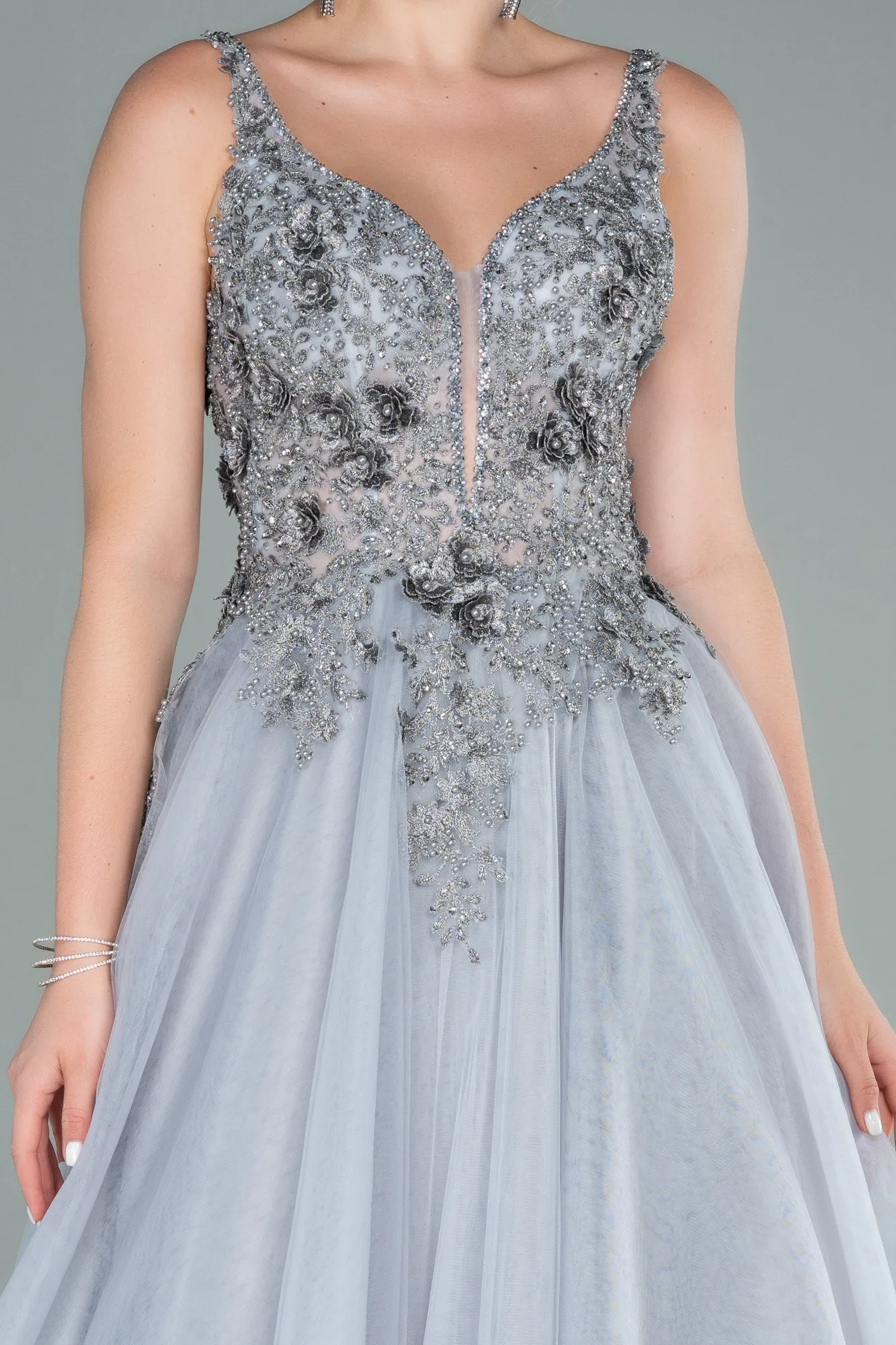 Grey-Long Haute Couture ABU2091