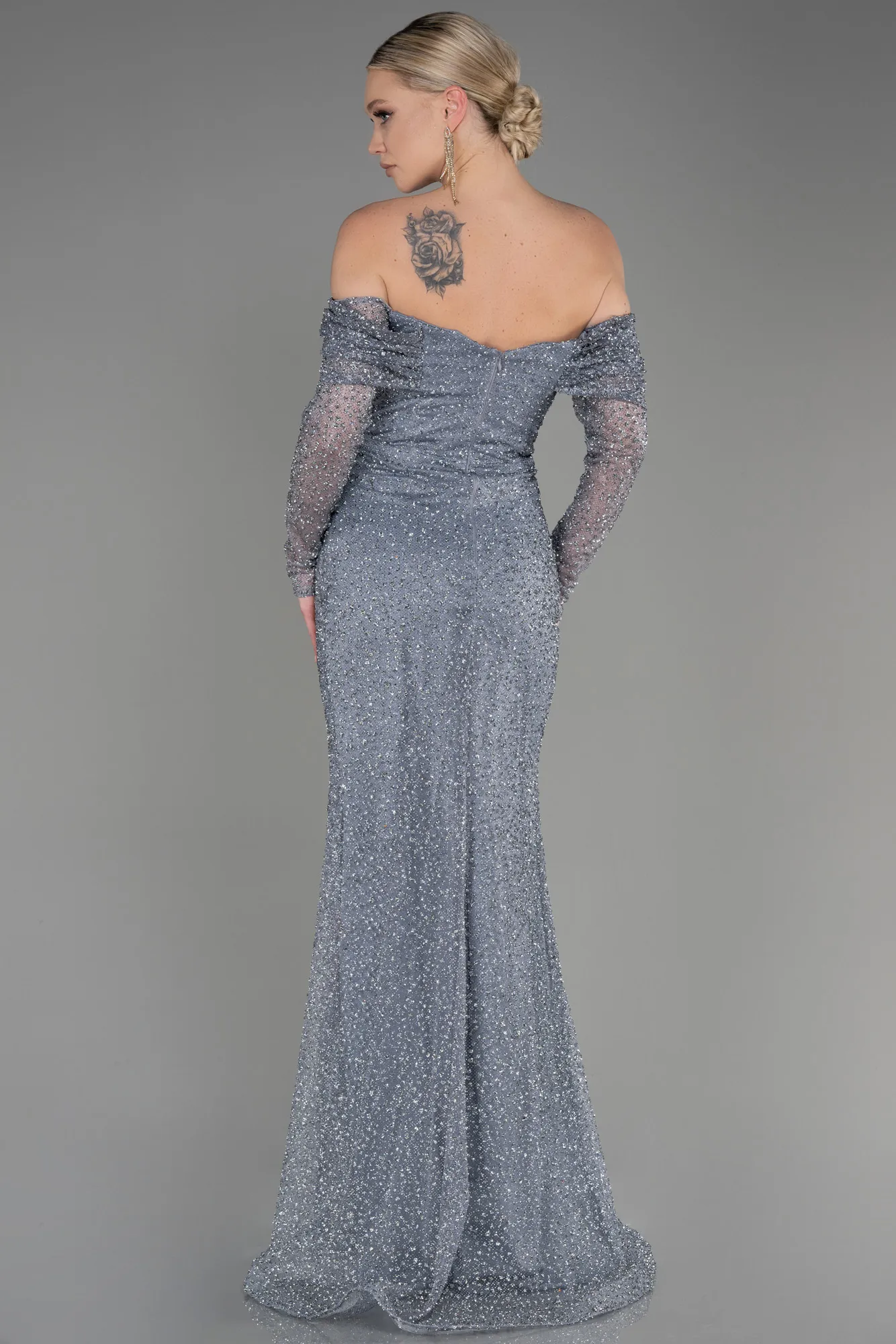 Grey-Long Mermaid Prom Dress ABU3777