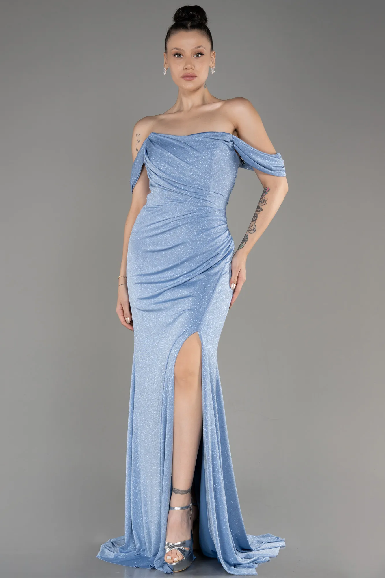 Ice Blue-Long Evening Dress ABU3633