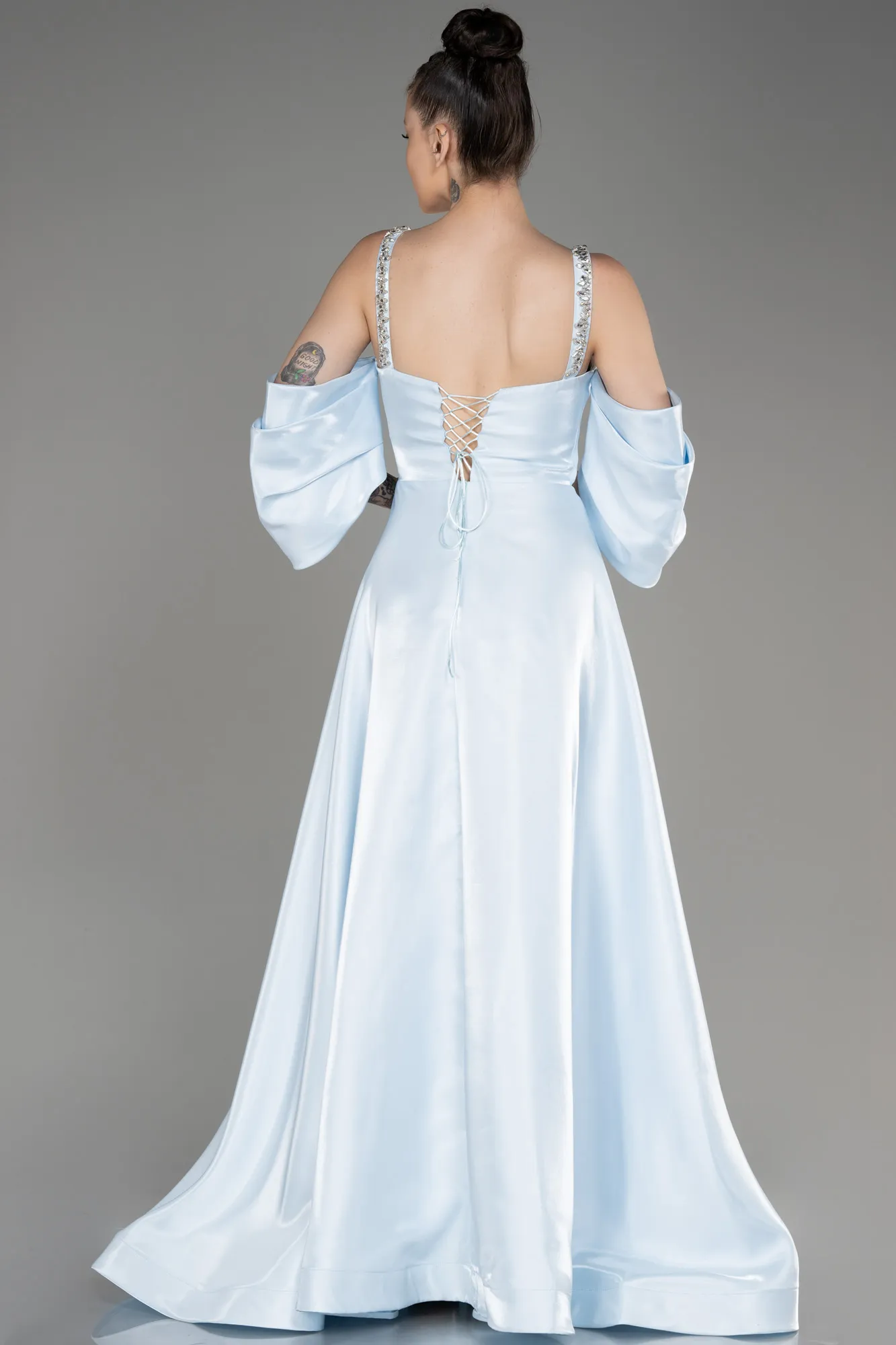 Ice Blue-Long Evening Prom Dress ABU3826