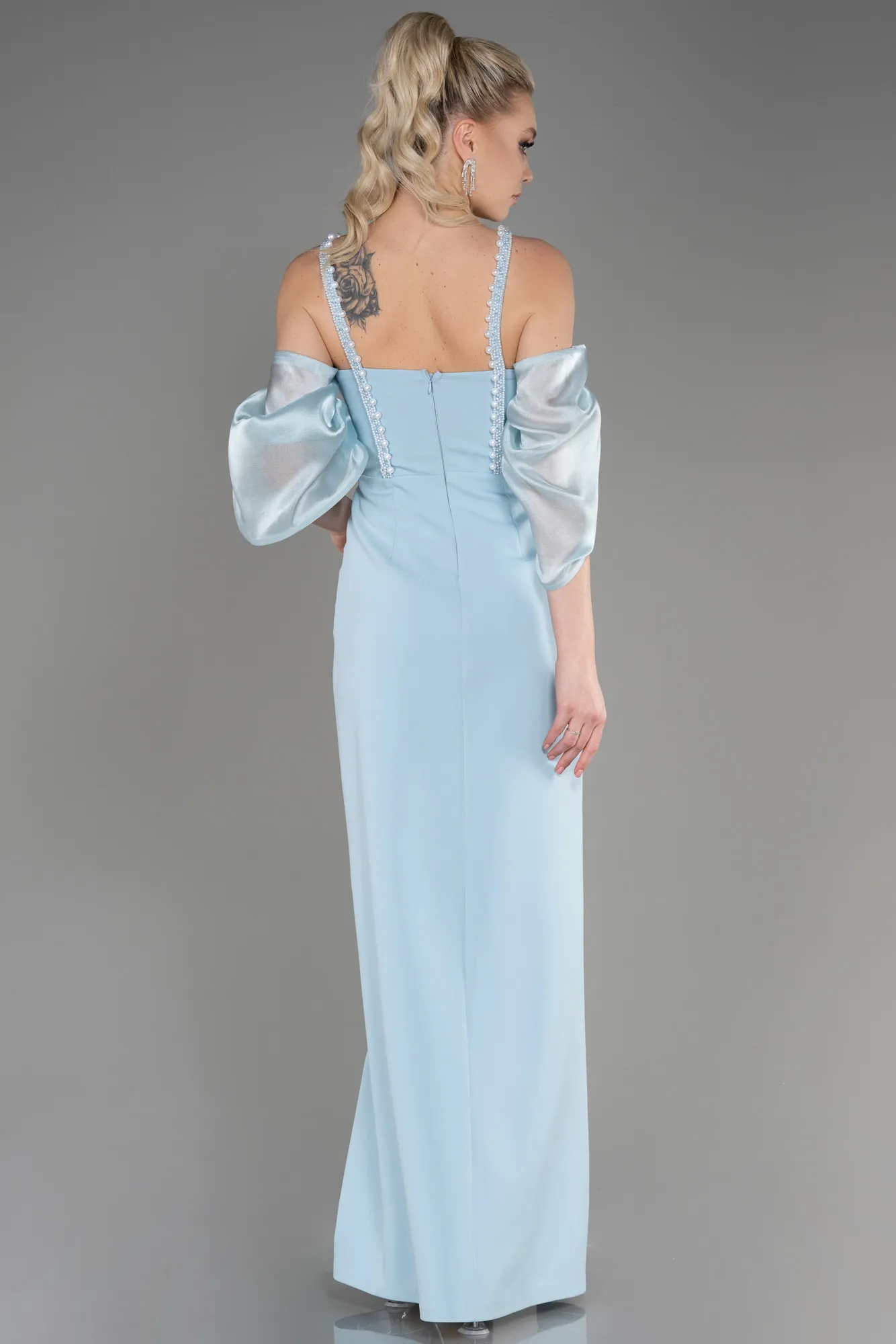 Ice Blue-Long Invitation Dress ABU2911