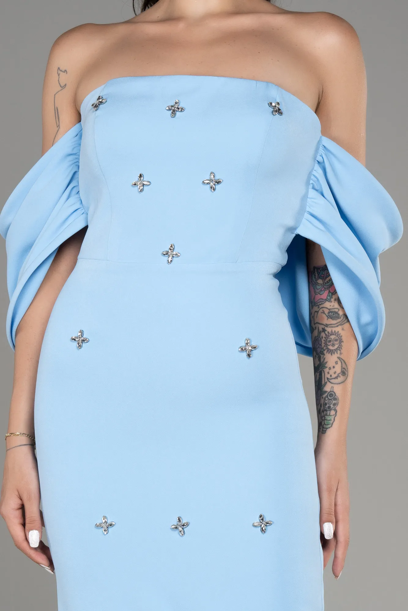 Ice Blue-Midi Cocktail Dress ABK2074