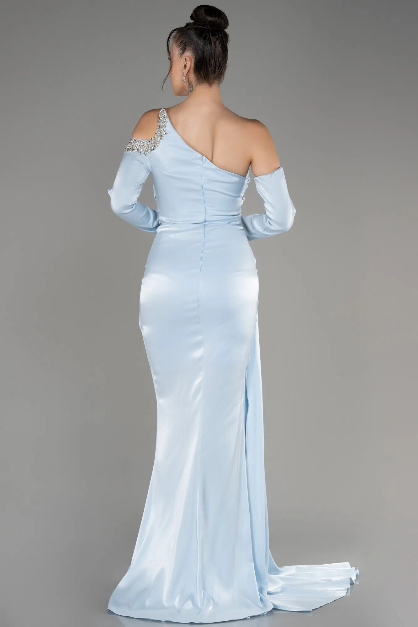 Ice Blue-One Sleeve Long Formal Evening Dress ABU3976