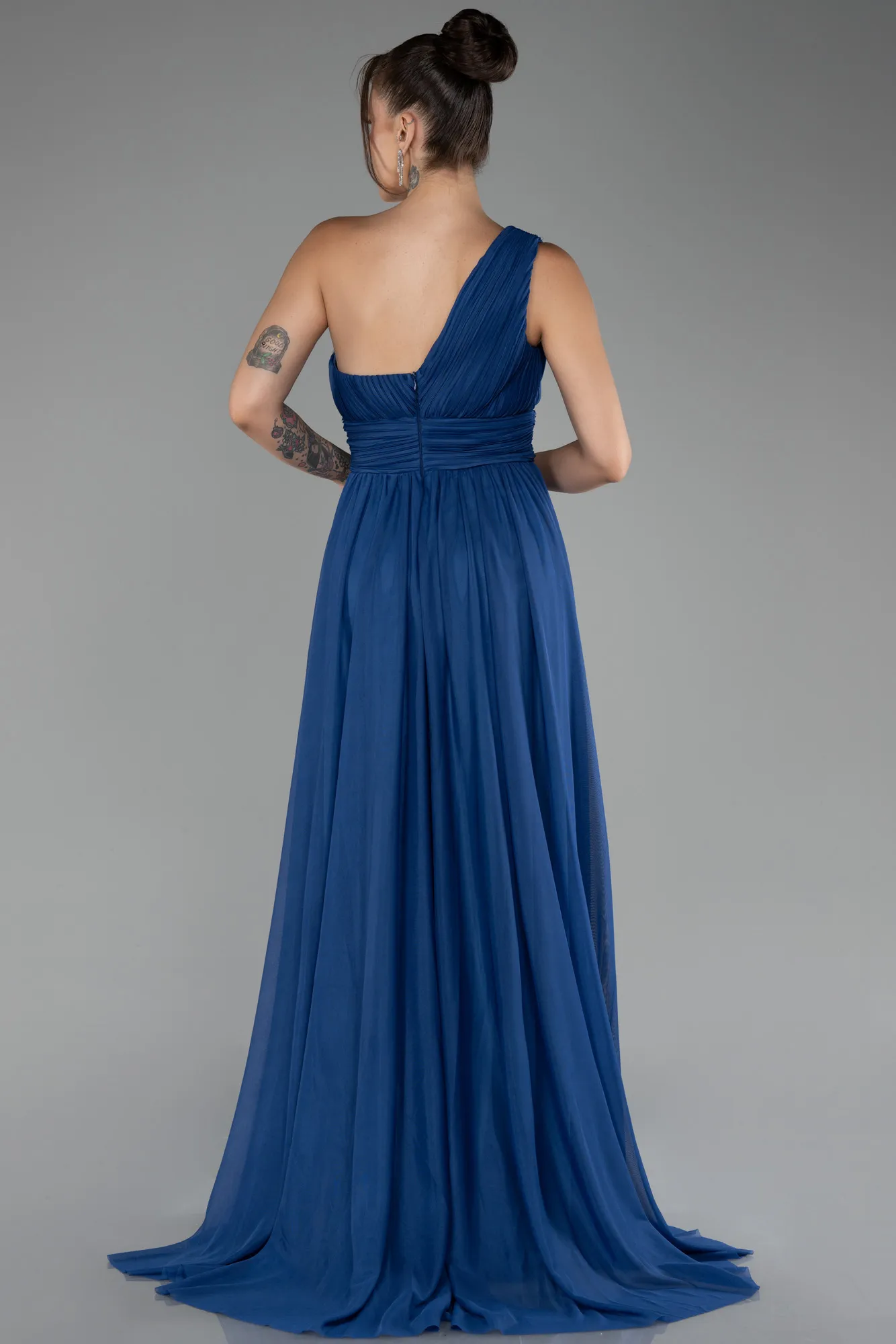 Indigo-Long Chiffon Evening Dress ABU3309