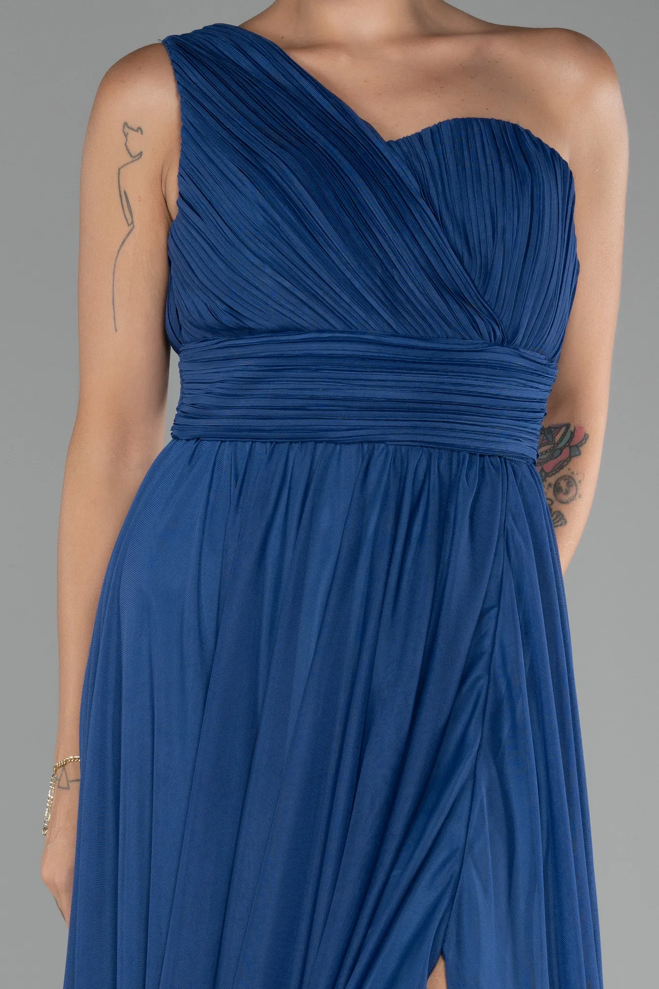 Indigo-Long Chiffon Evening Dress ABU3309