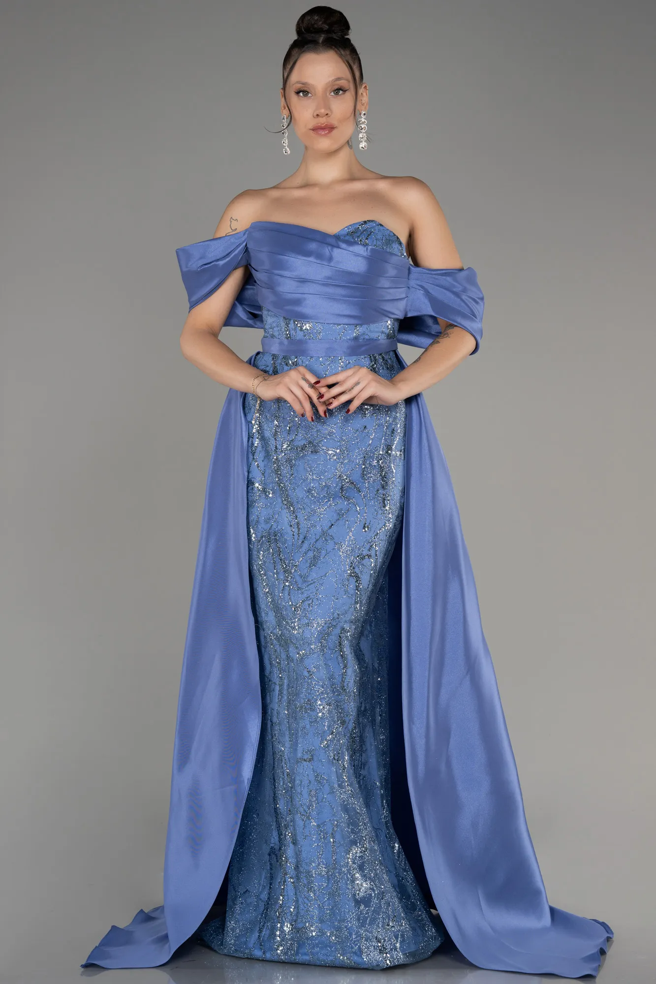 Indigo-Long Evening Dress ABU3887