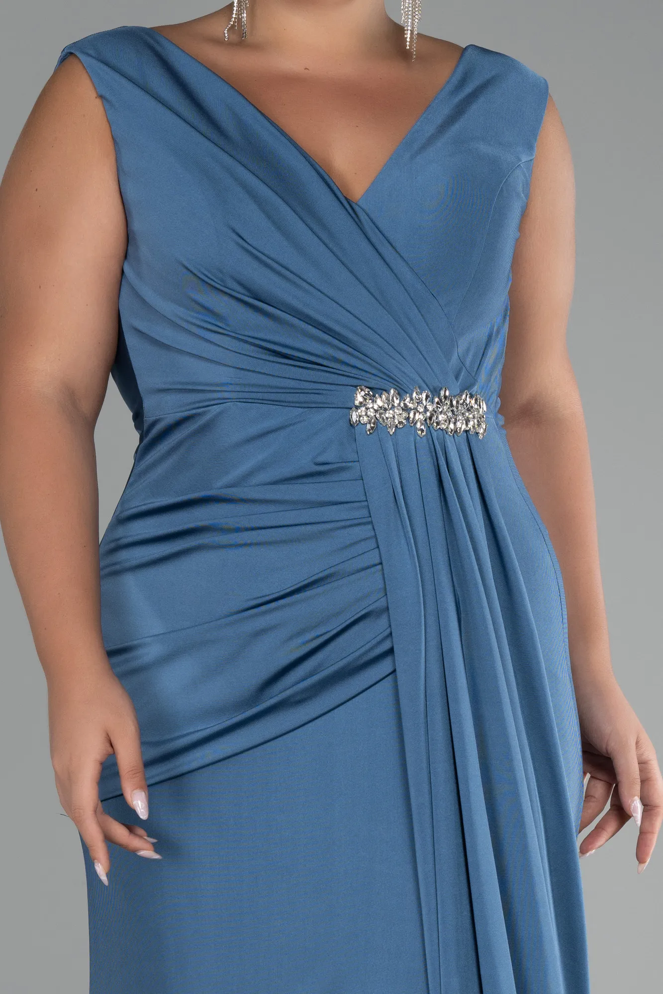 Indigo-Long Formal Plus Size Dress ABU3737