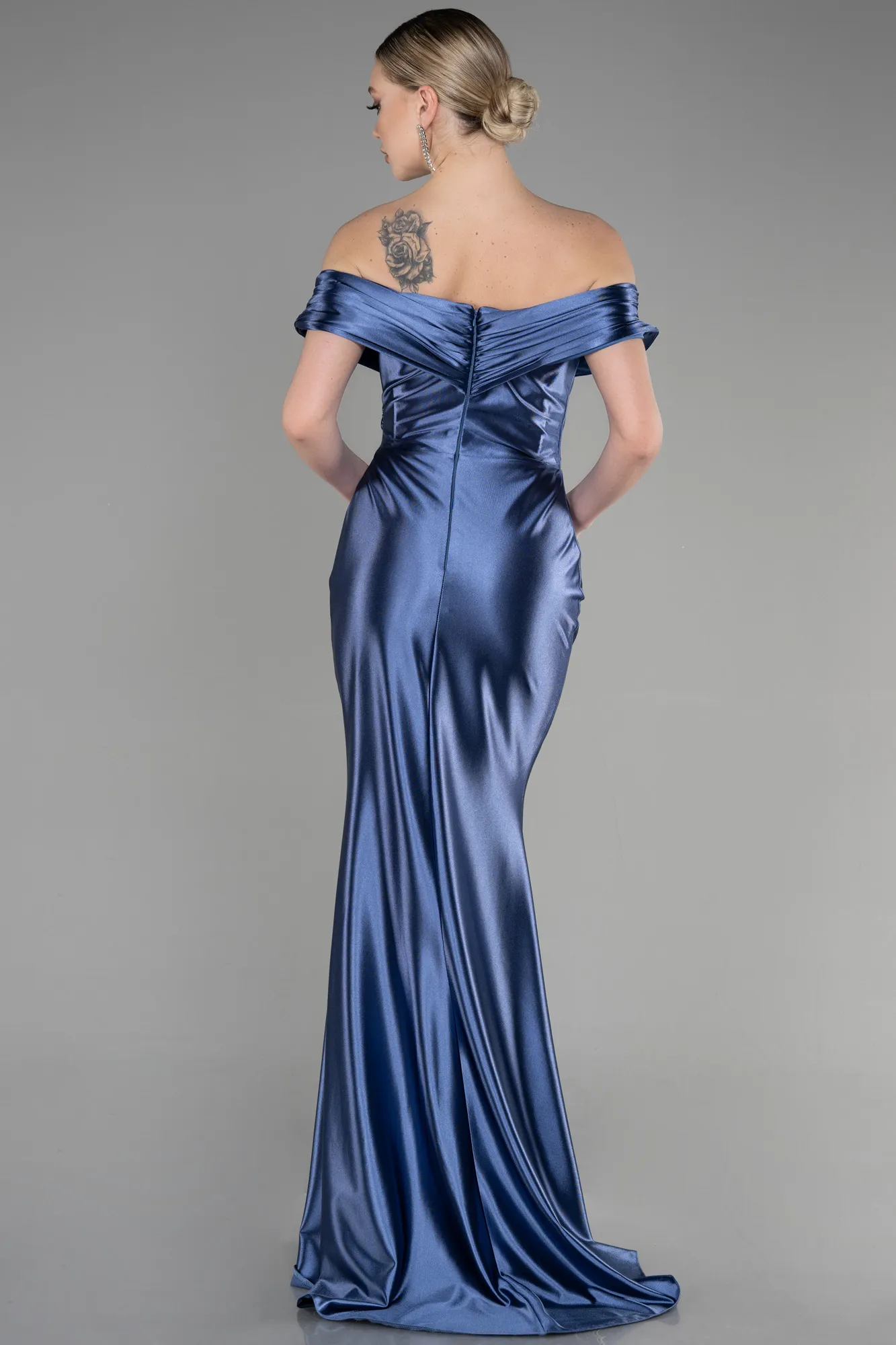 Indigo-Long Mermaid Evening Gown ABU3612