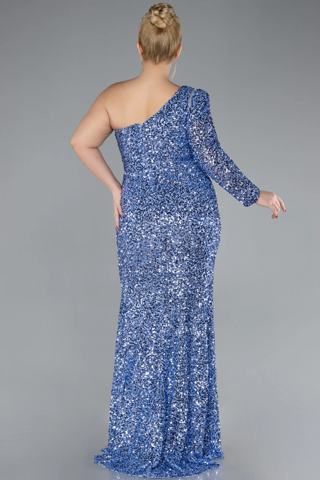 Indigo-Long Plus Size Engagement Dress ABU4404