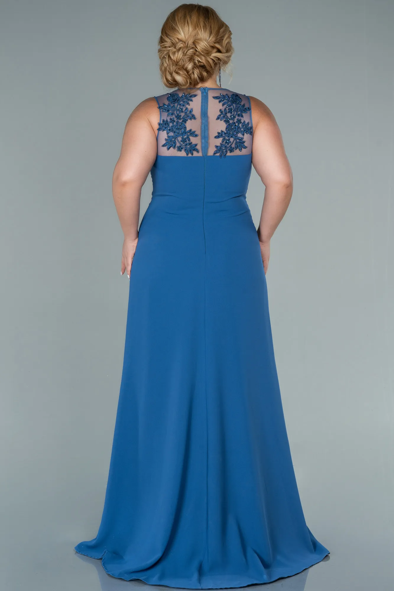 Indigo-Long Plus Size Evening Dress ABU1870