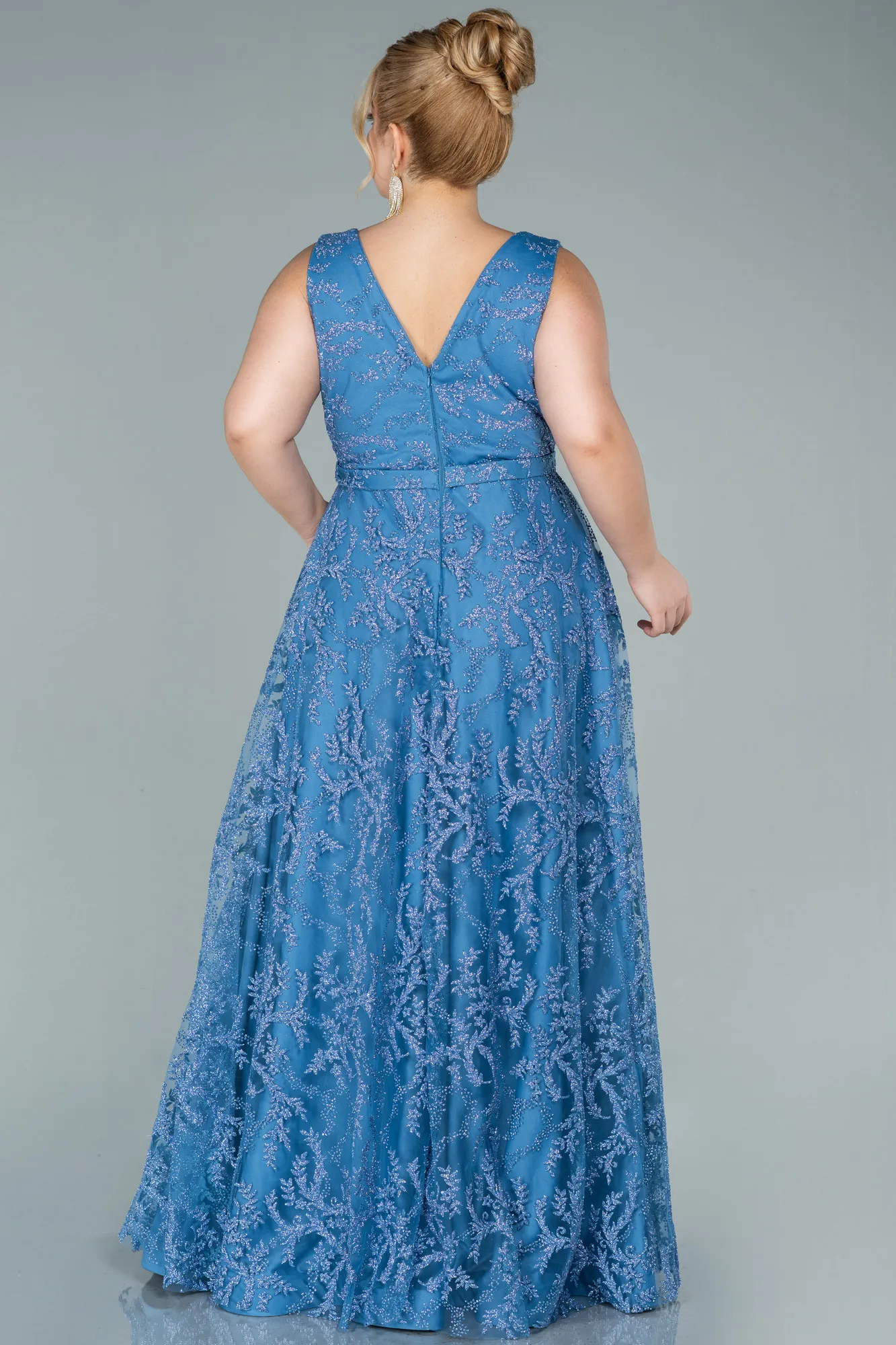 Indigo-Long Plus Size Evening Dress ABU2537