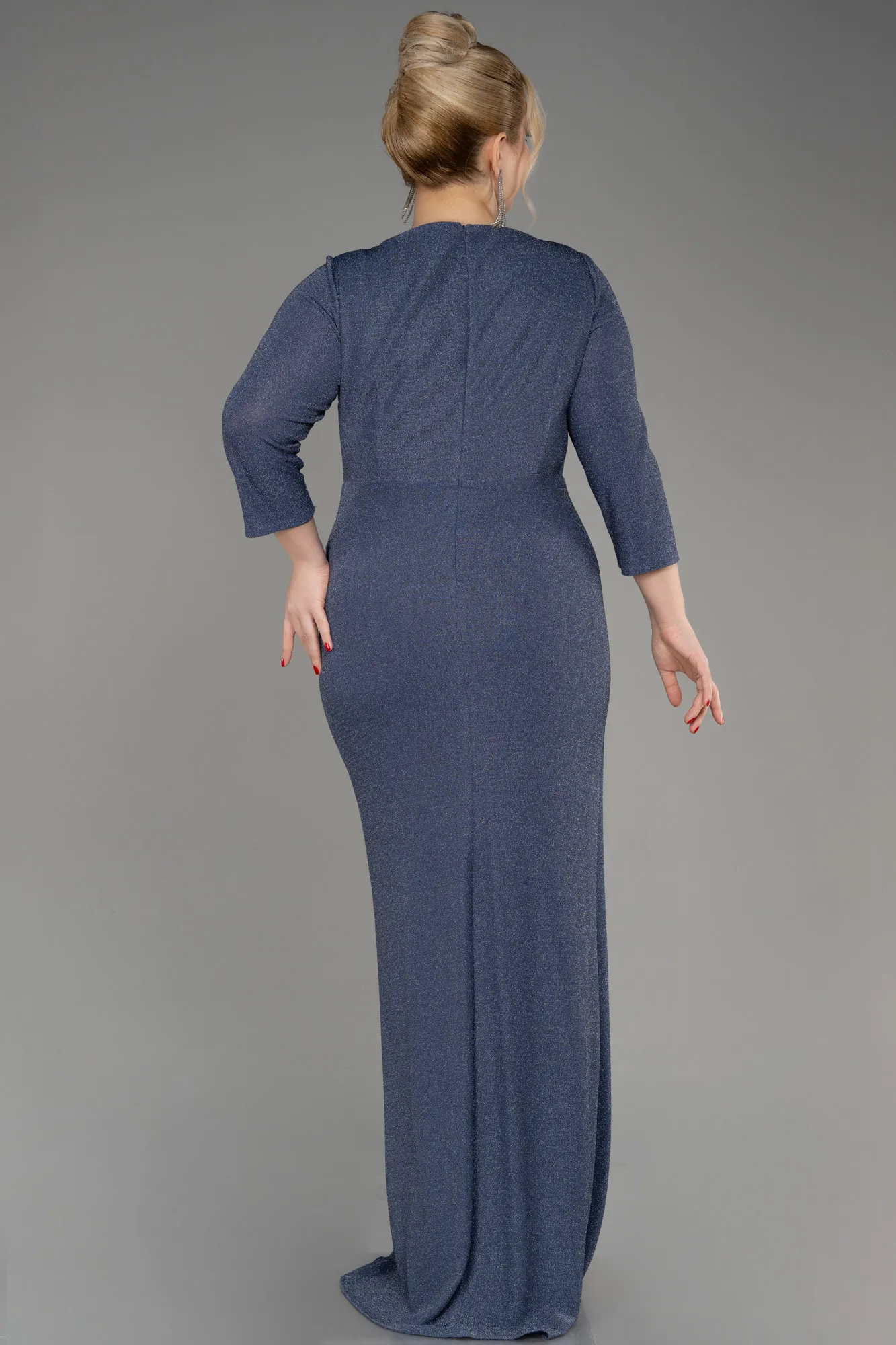 Indigo-Long Plus Size Evening Dress ABU2922