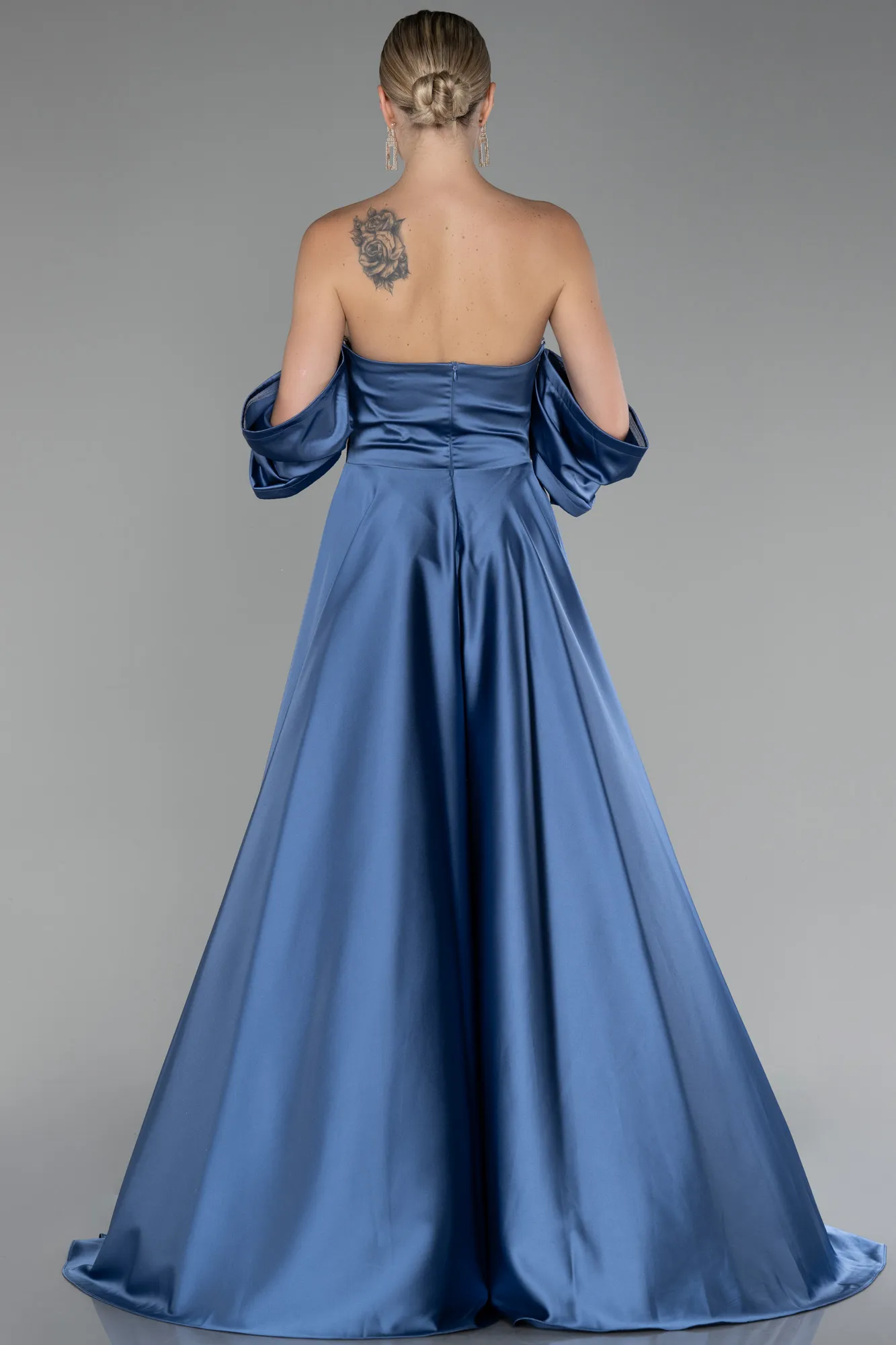 Indigo-Strapless Long Satin Prom Gown ABU4132