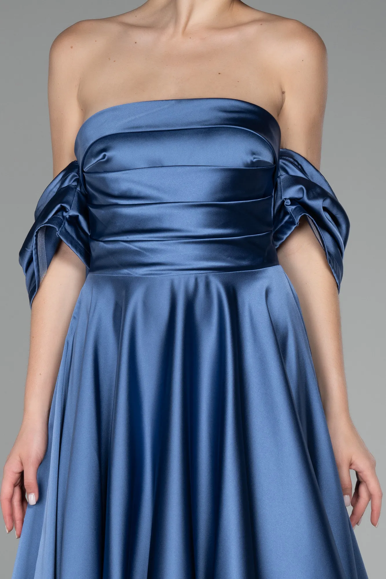 Indigo-Strapless Long Satin Prom Gown ABU4132