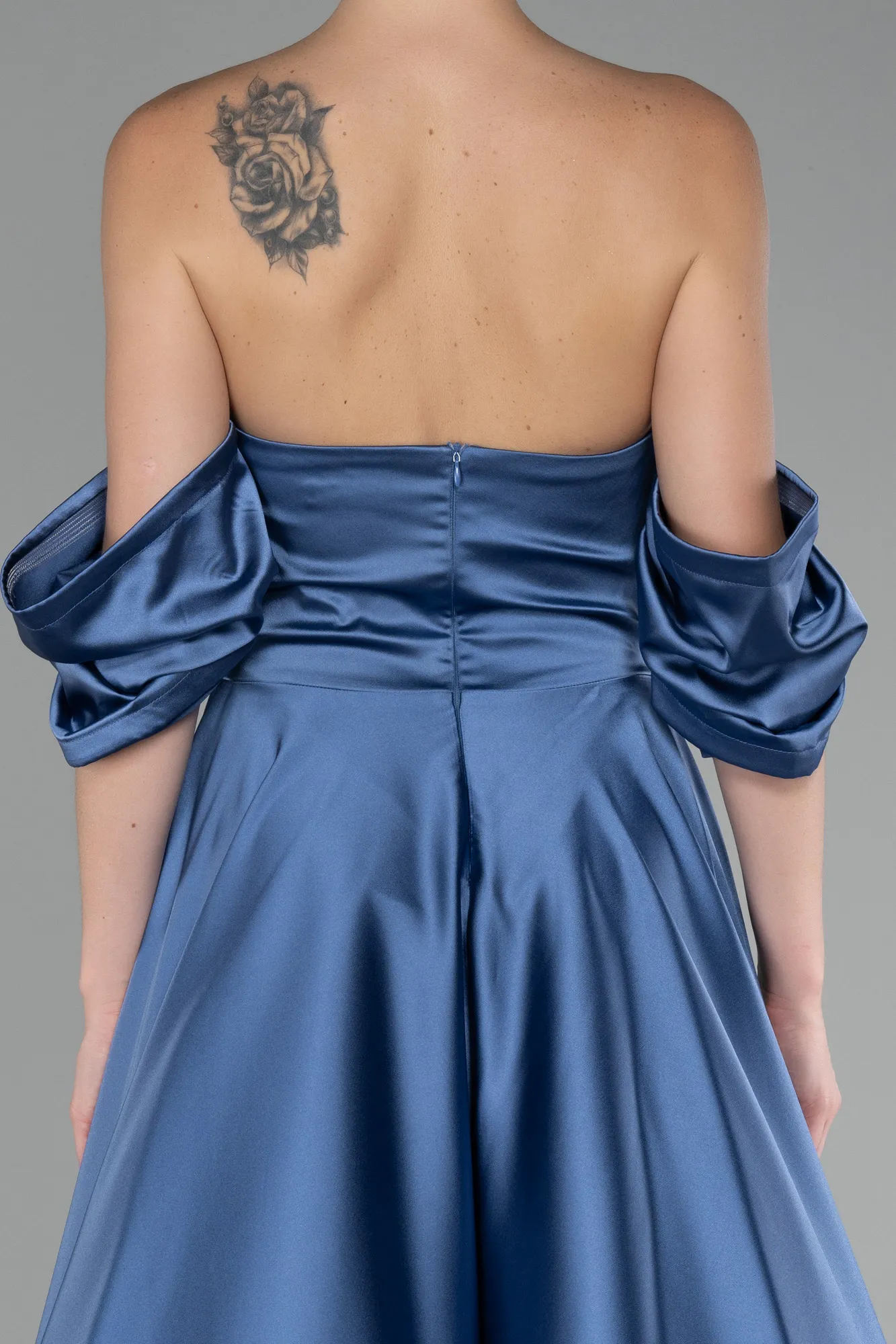 Indigo-Strapless Long Satin Prom Gown ABU4132