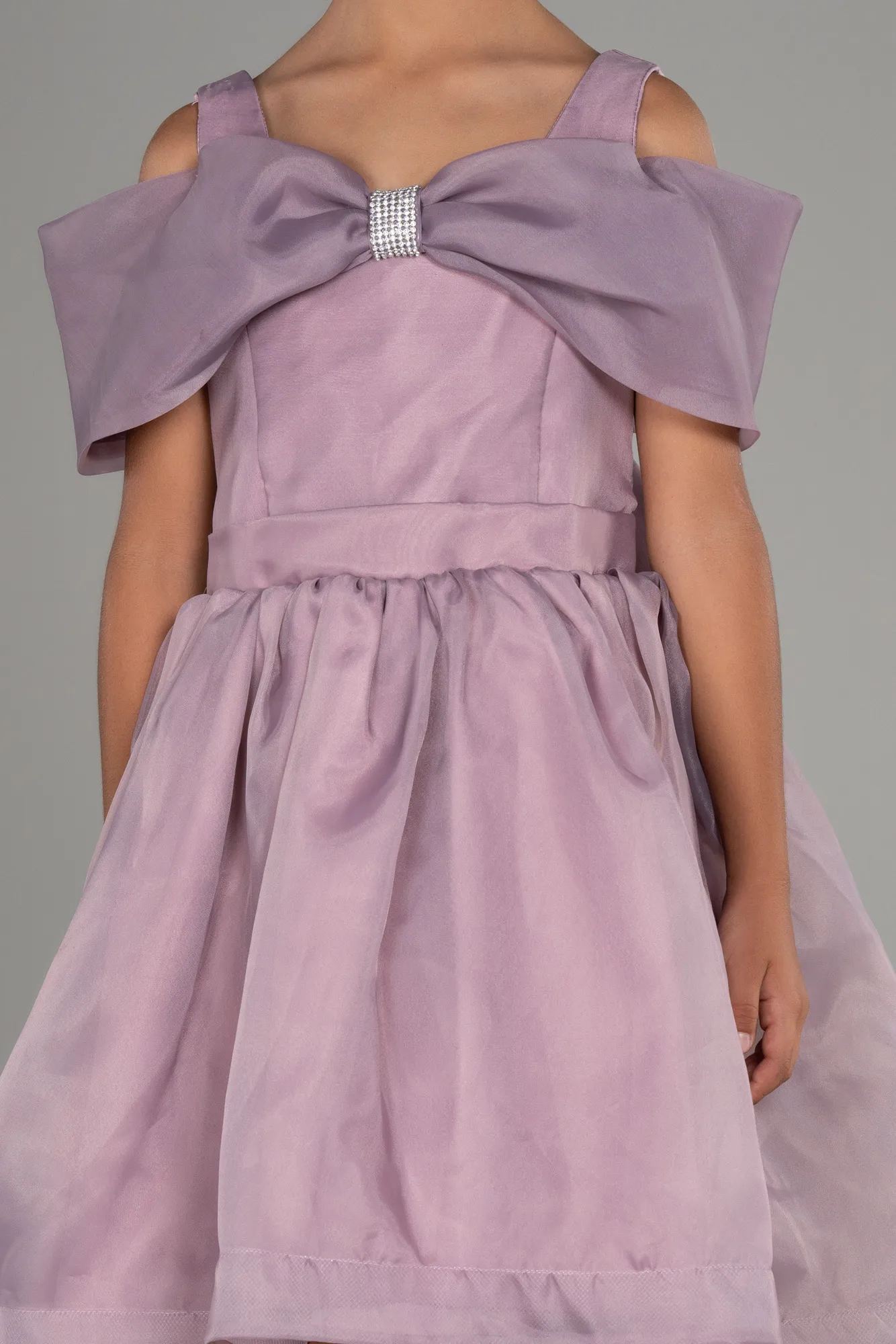 Lavender-Front Short Back Long Girl Dress ABO107