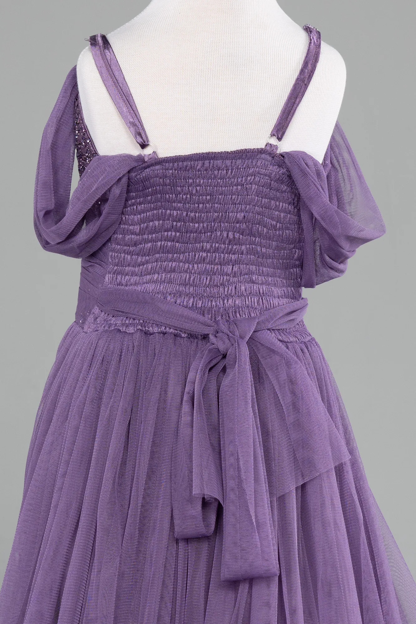 Lavender-Front Short Back Long Girl Dress ABO110